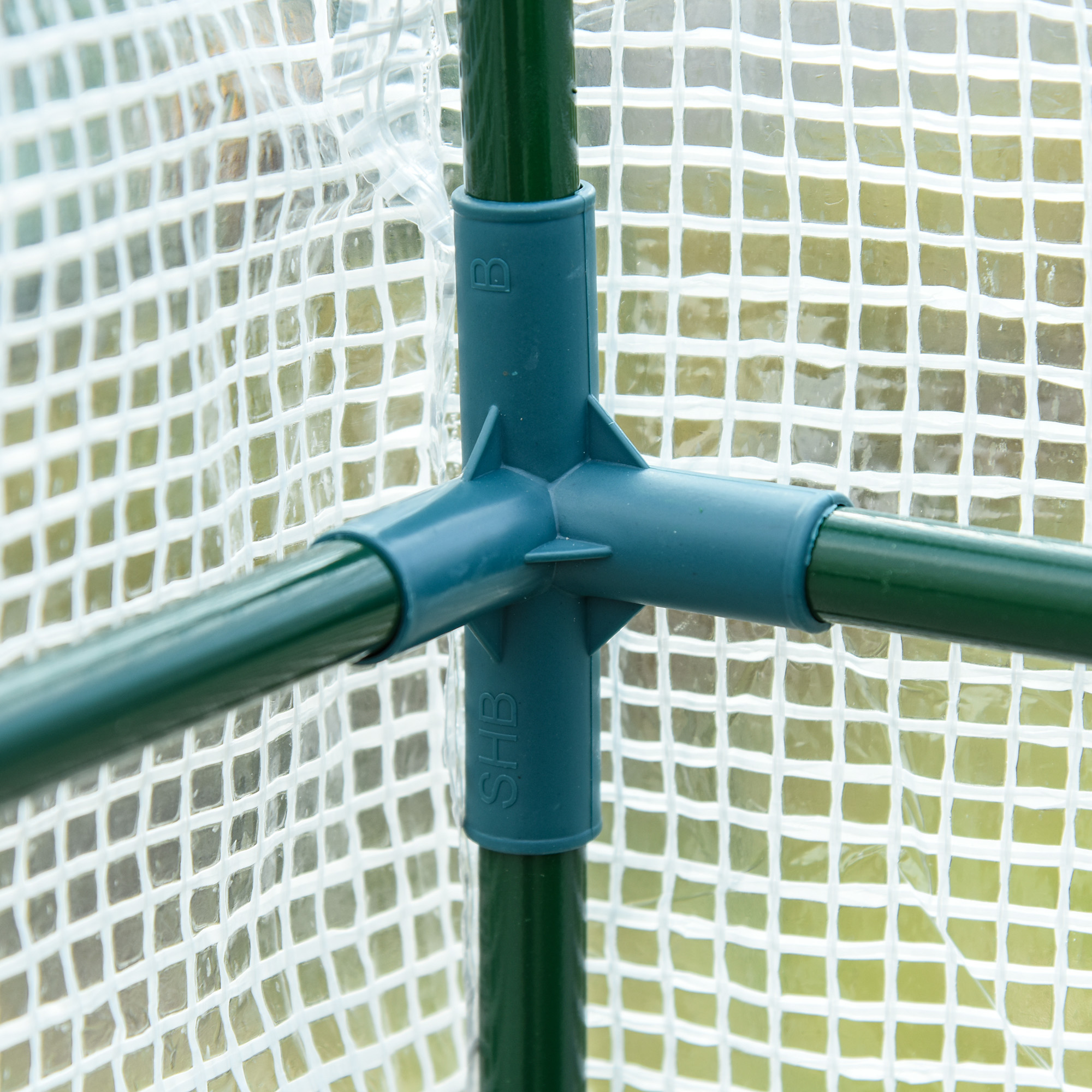  7' x 3' x 7' Outdoor Walk-In Greenhouse, Plant Nursery with Roll-up Windows, PE Cover, and 3 Wire Shelves, White [7]