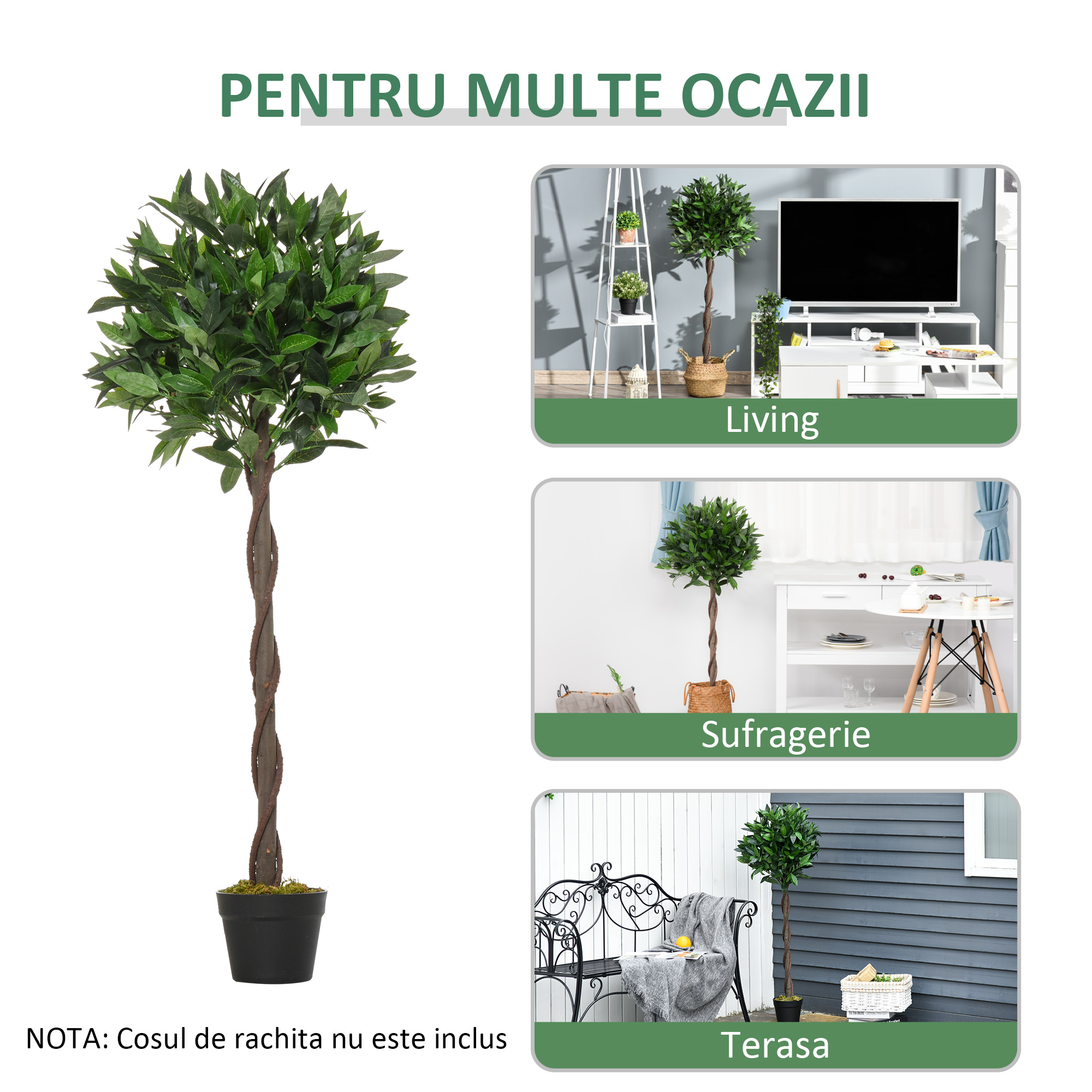  Set 2 Dafini Artificiali 120 cm - Pentru Interior & Exterior [4]