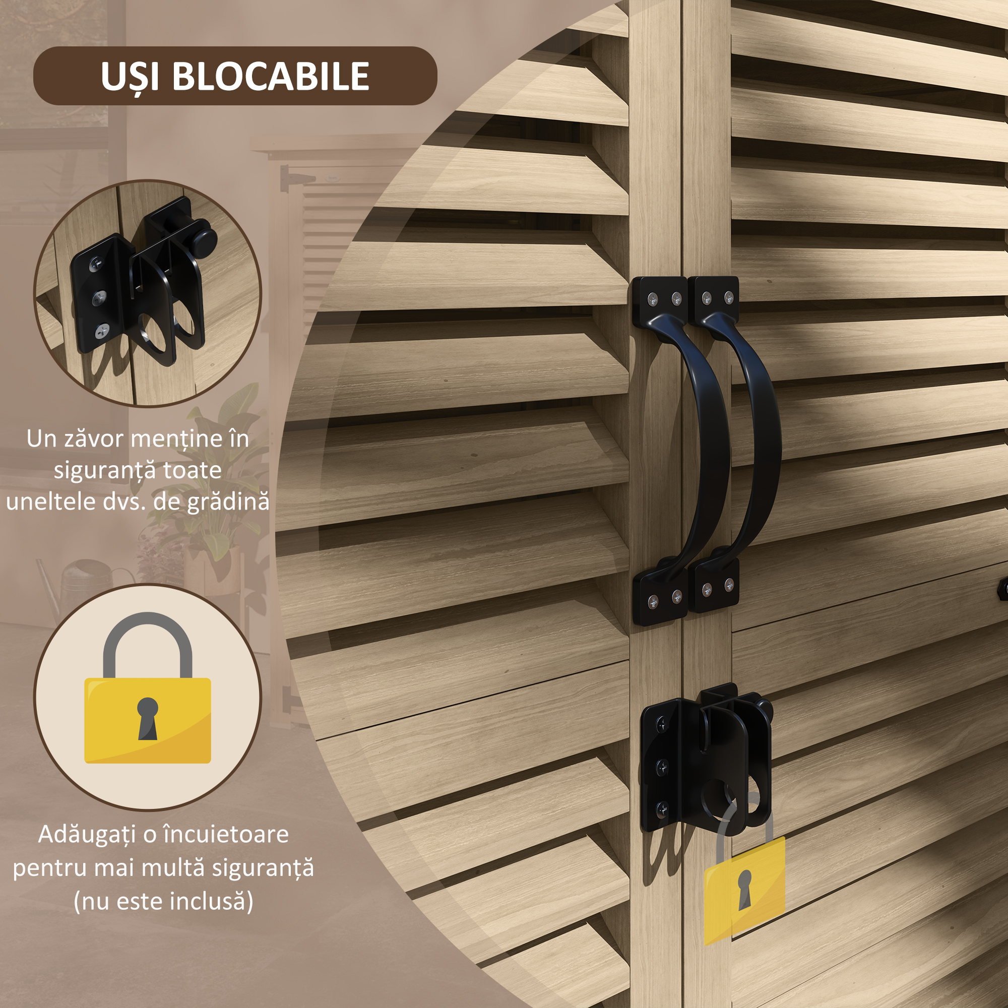  Magazie de Gradina din Lemn, Dulap de Depozitare [6]