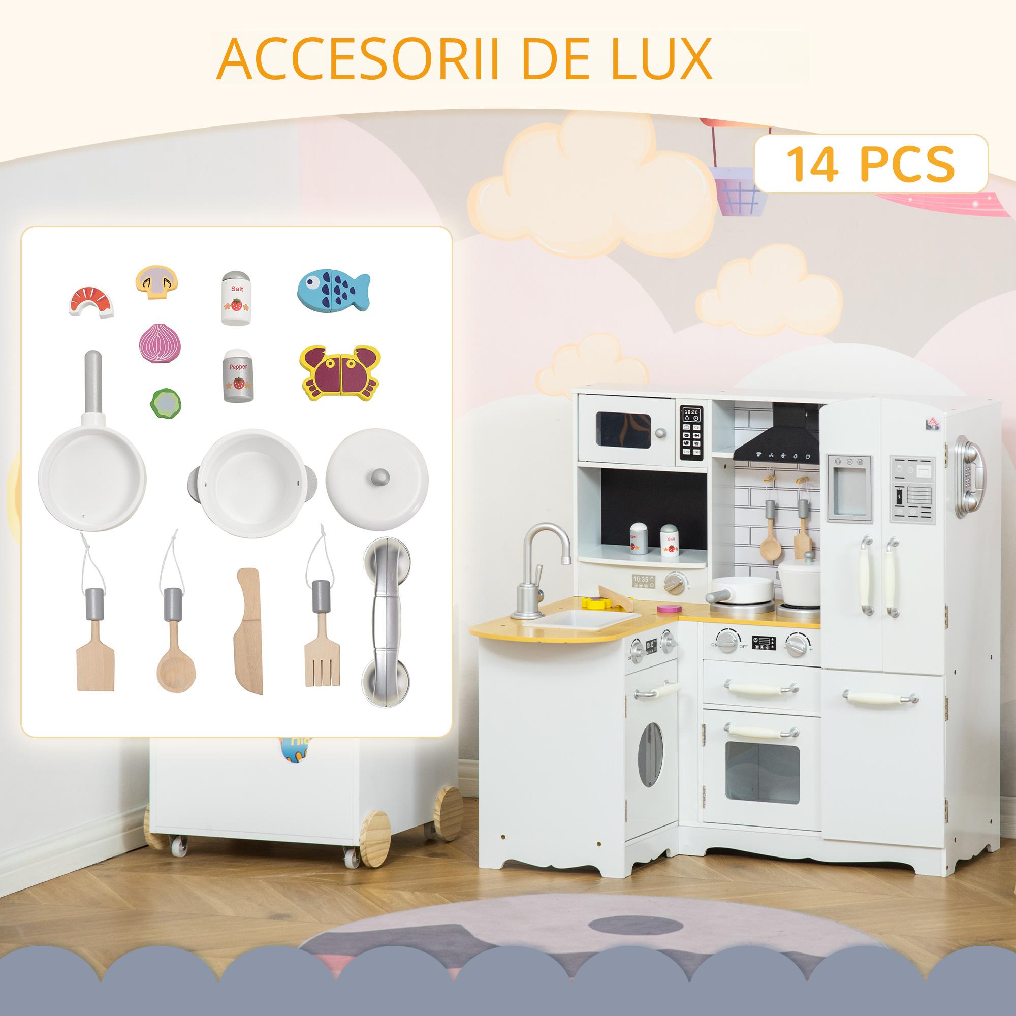  Bucatarie Jucarie din Lemn - 14 Accesorii, 3-6 Ani [5]