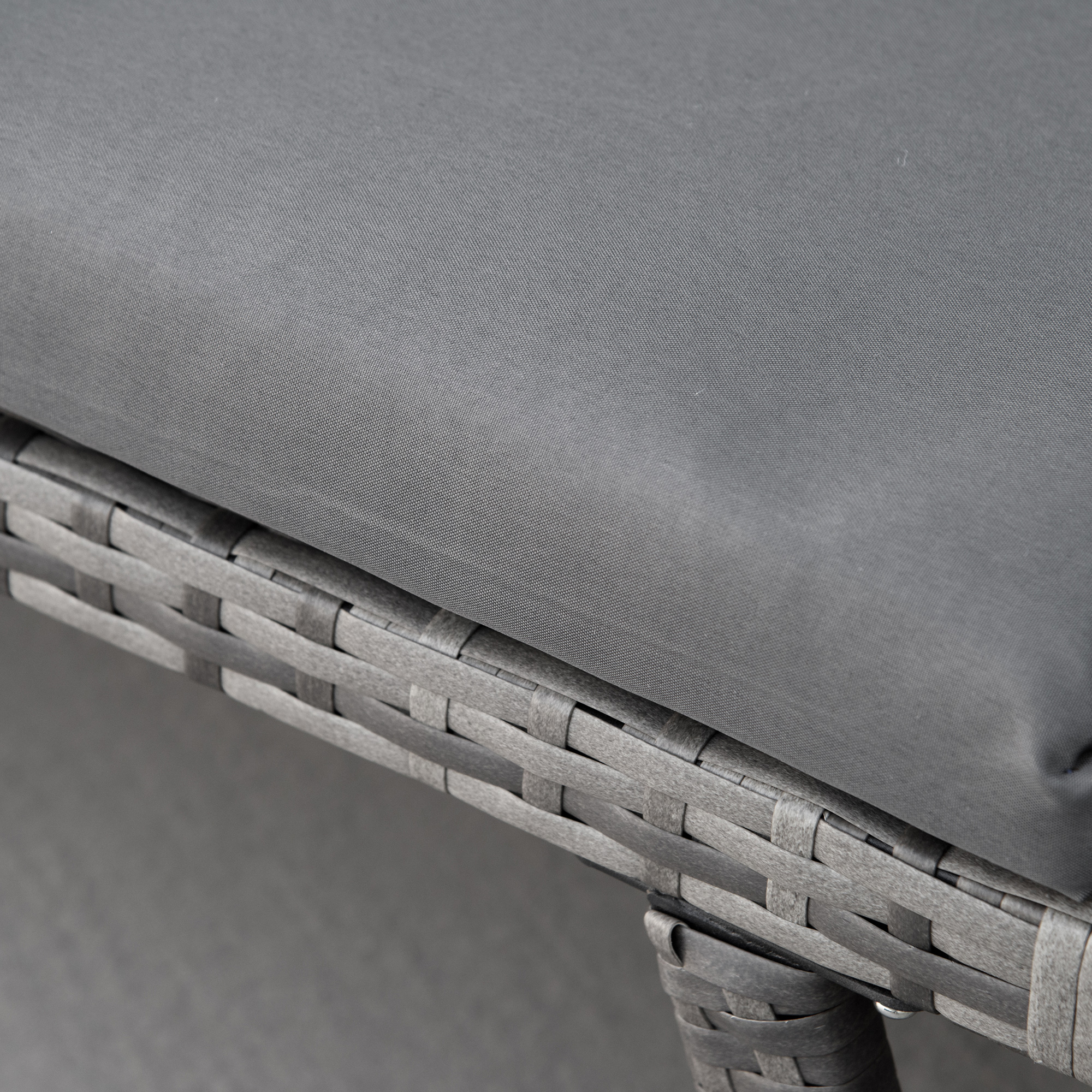  Canapea de Gradina din Ratan si Otel, Canapea cu 2 Locuri si Cotiere Rabatabile, 129x63x67 cm, Gri [7]