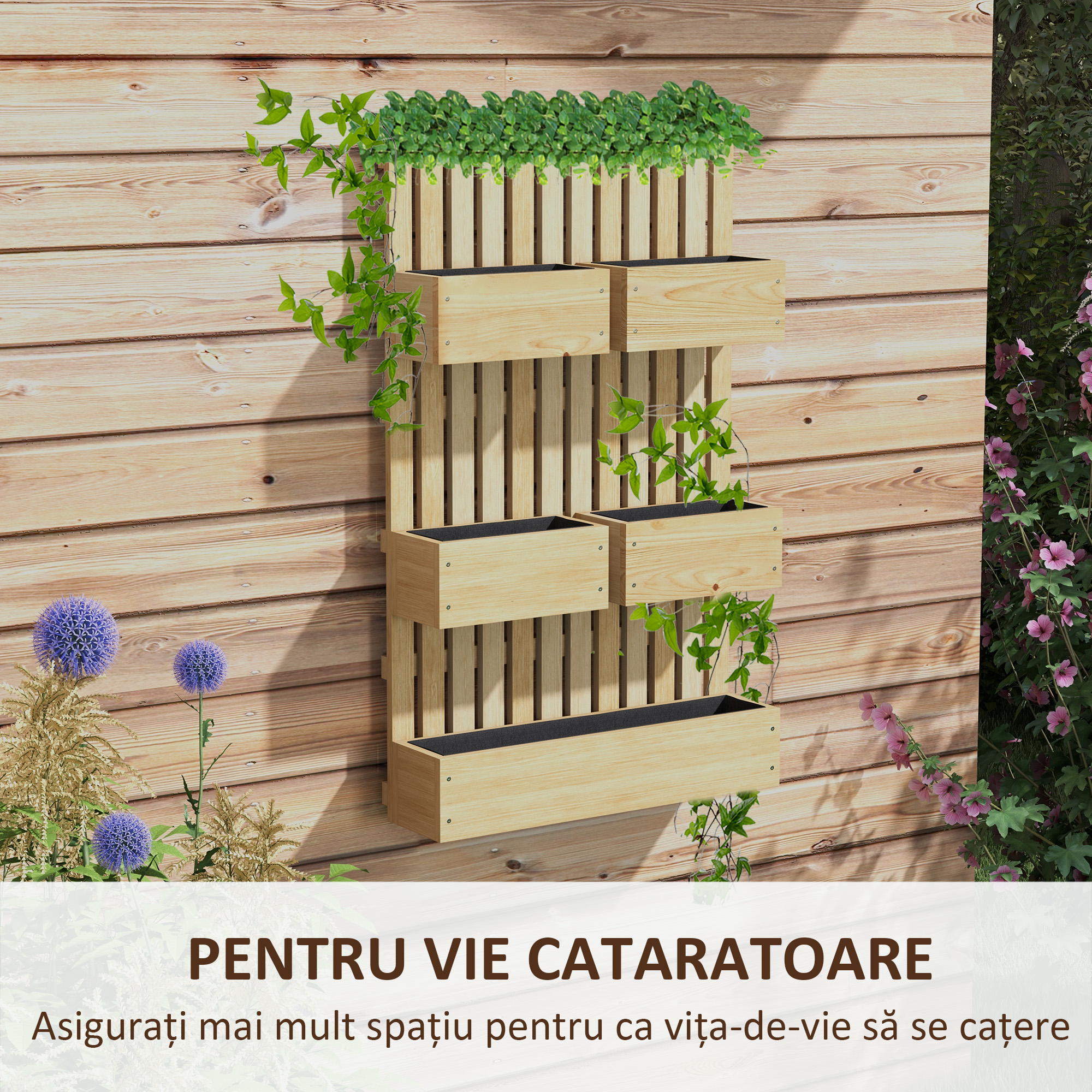  Ghiveci inaltat de gradina cu grilaj pentru vita de vie, [3]