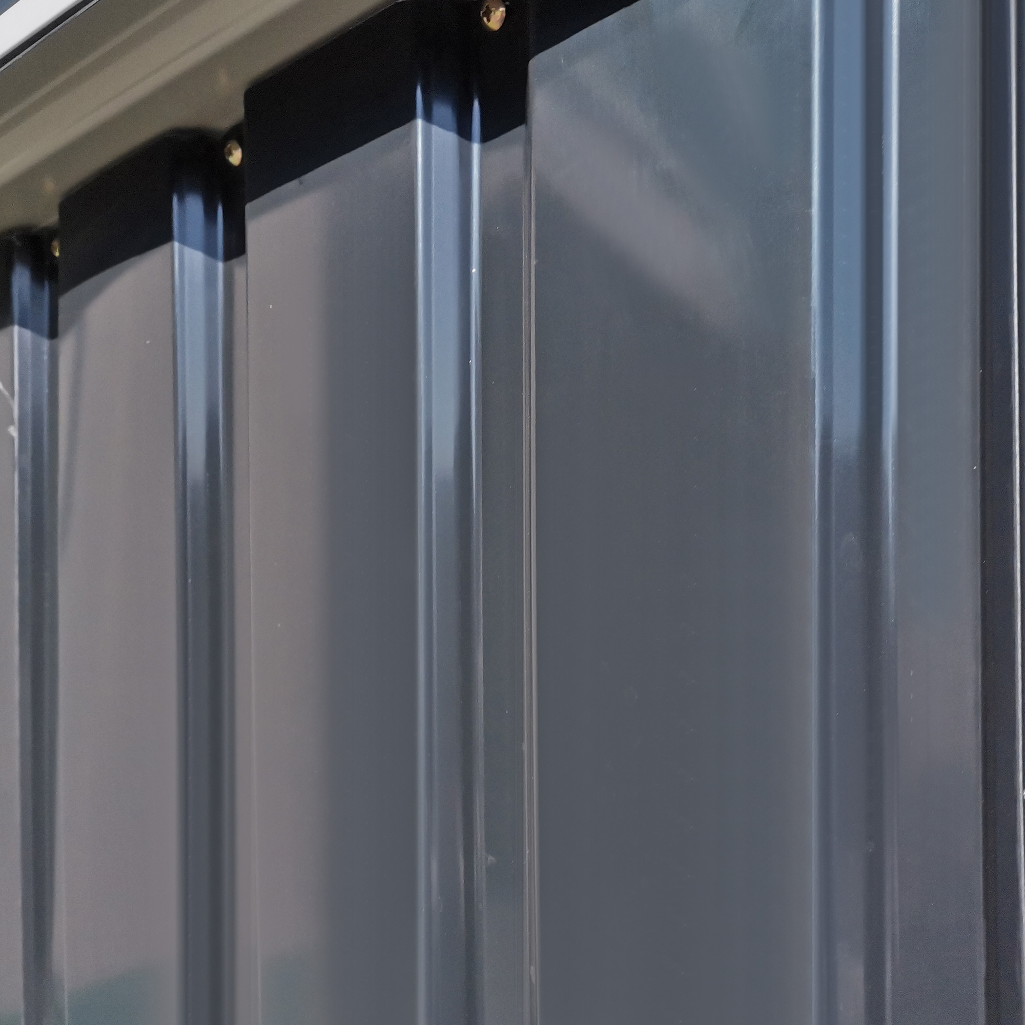  Casa de Depozitare Unelte Gradina, sopron Metalic Rezistent la Intemperii, Spatiu Depozitare pentru Gardina si Instrumente, 142×84×189 cm [8]