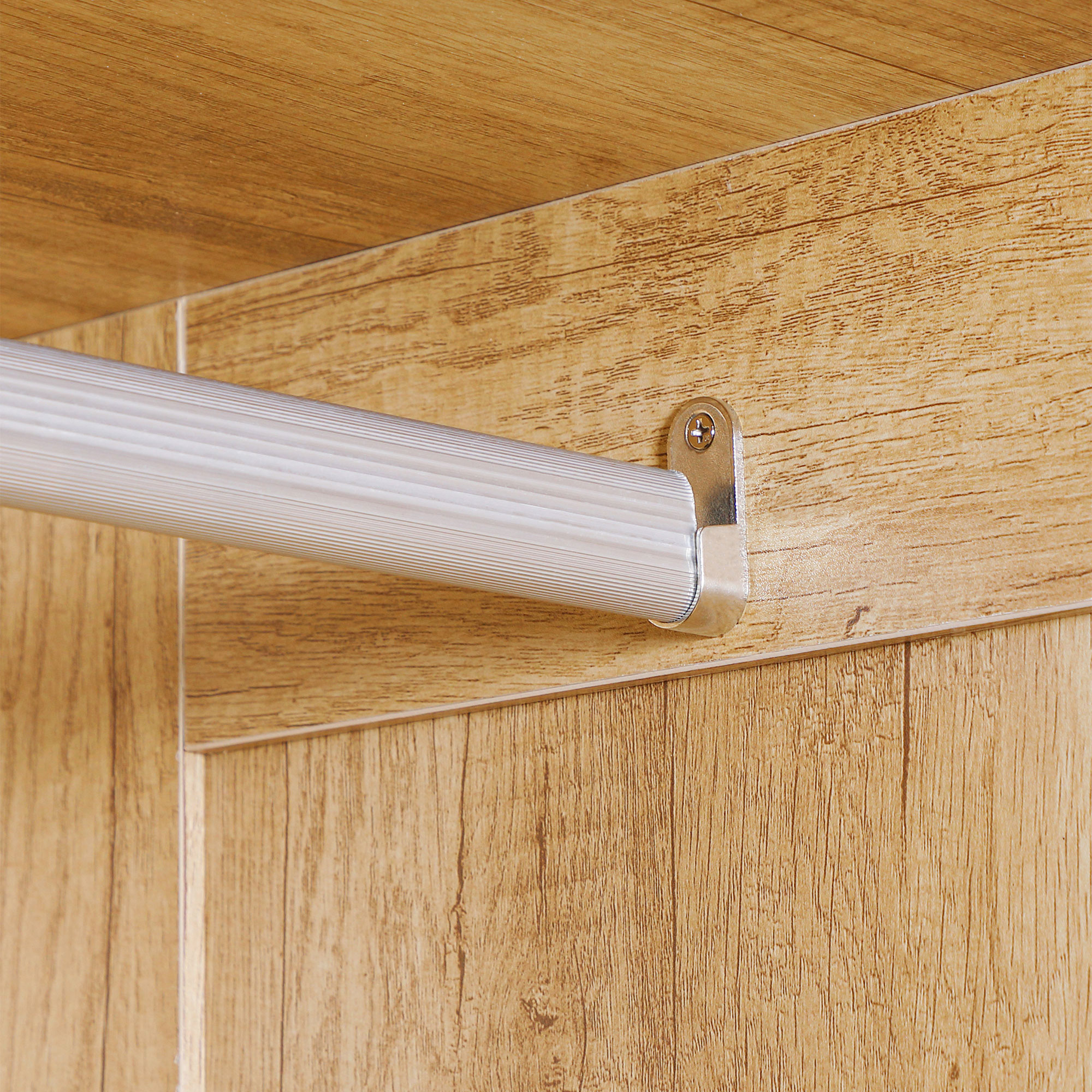  Dulap Dormitor 2 Usi cu 2 Sertare si Bara pentru Umerase 80x54x180 cm Lemn [8]