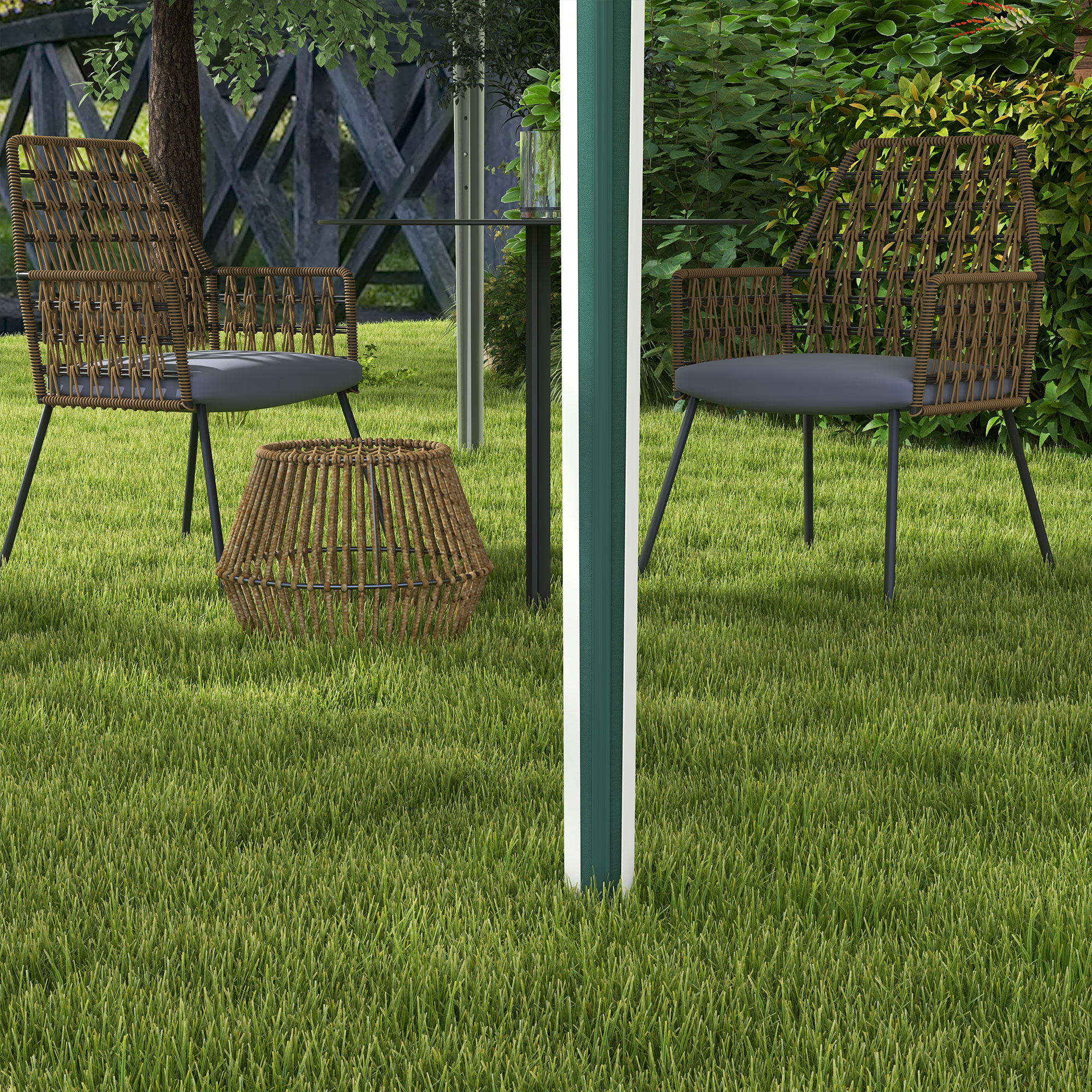  Cort cu Copertina Pliabila de 3x3m, Verde [8]