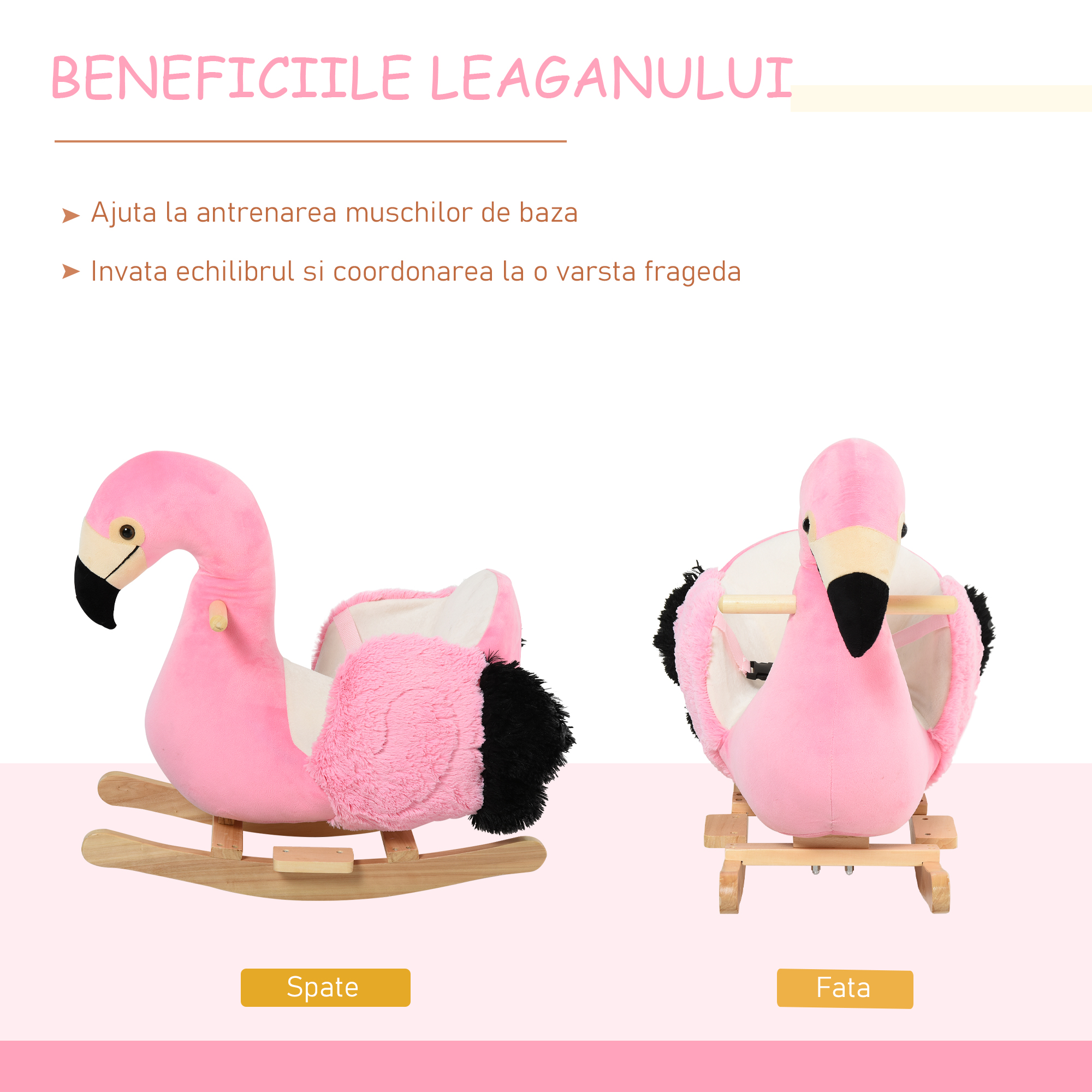  balansoar copii, forma flamingo, 60x33x52 cm [4]