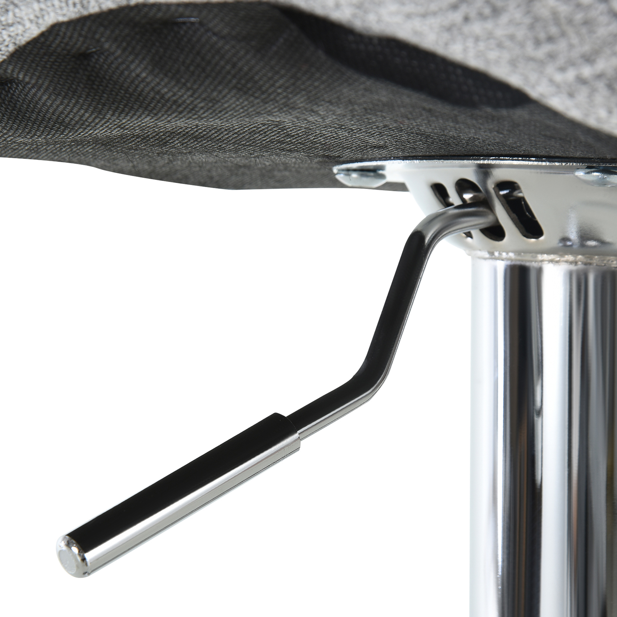  Set 2 Scaune Bar Gri - Reglabile, Cu Spatar & Suport Picioare [8]