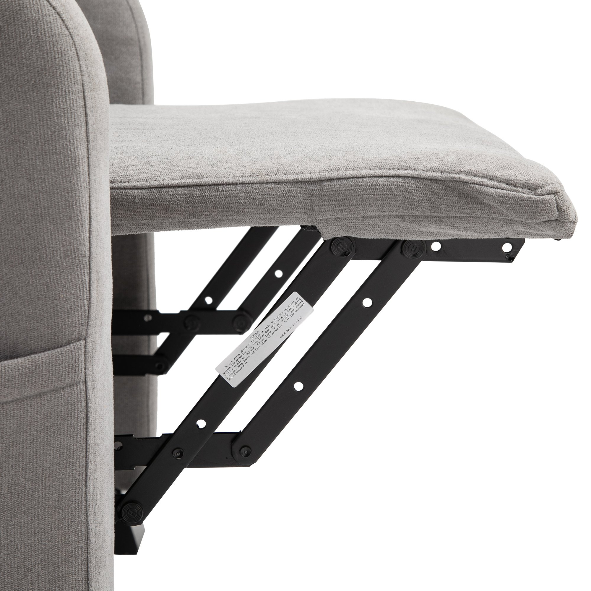  Fotoliu Rabatabil inalt cu Rotite si Telecomanda, Gri [7]