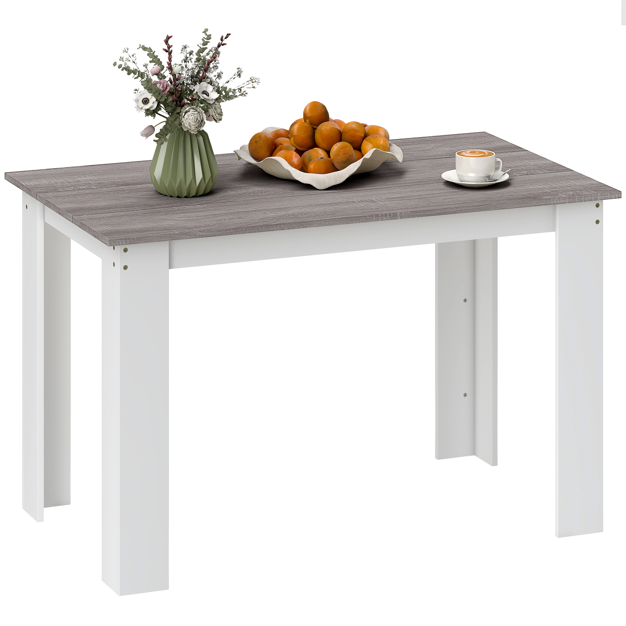 Bucatarie -  Masa Moderna de Dining pentru 4-6 Persoane 120x69x75 cm Gri si Alb