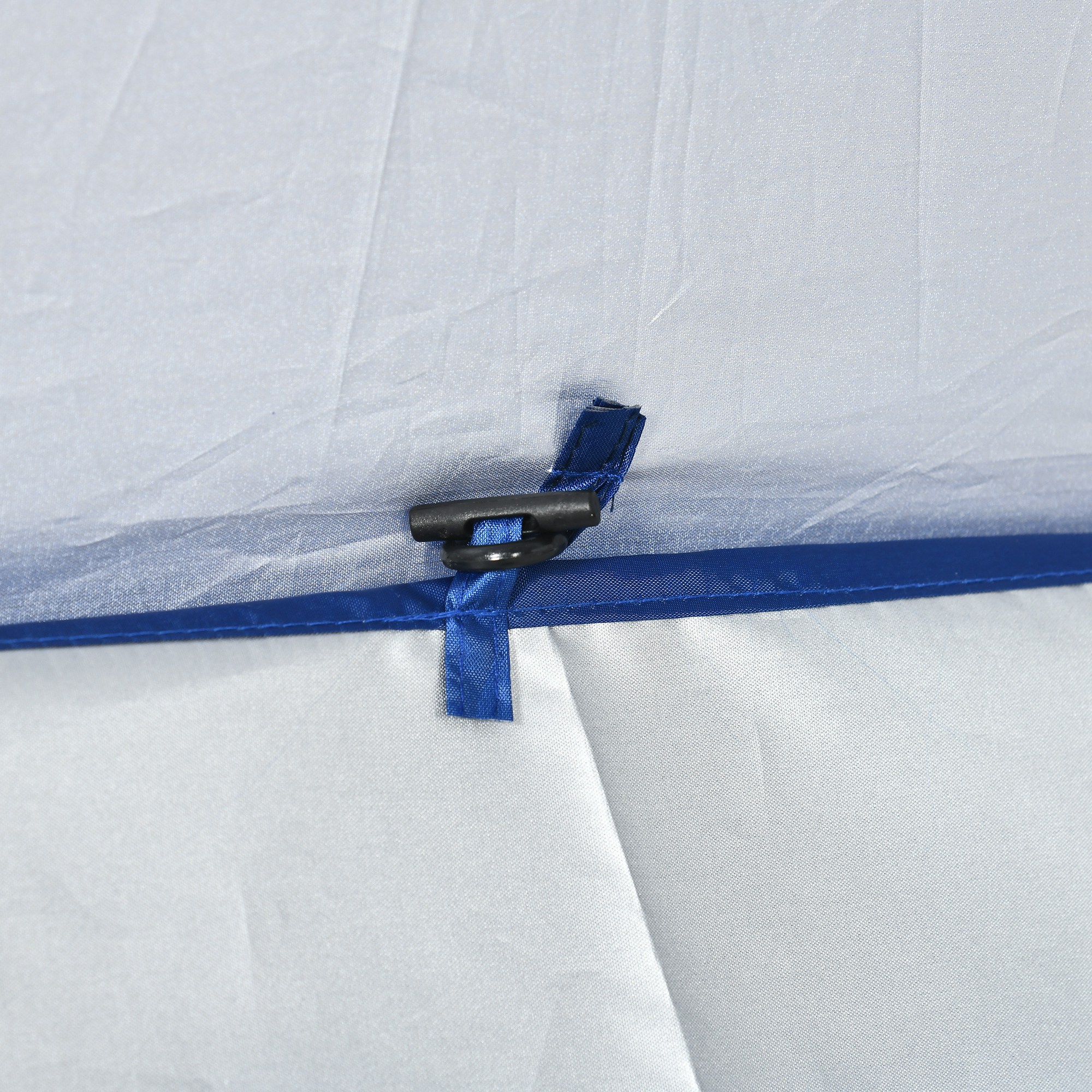  Umbrela de Plaja cu Acoperis inclinabil la 45°, Ferestre si 2 Buzunare, Ø191x211 cm, Albastru [7]