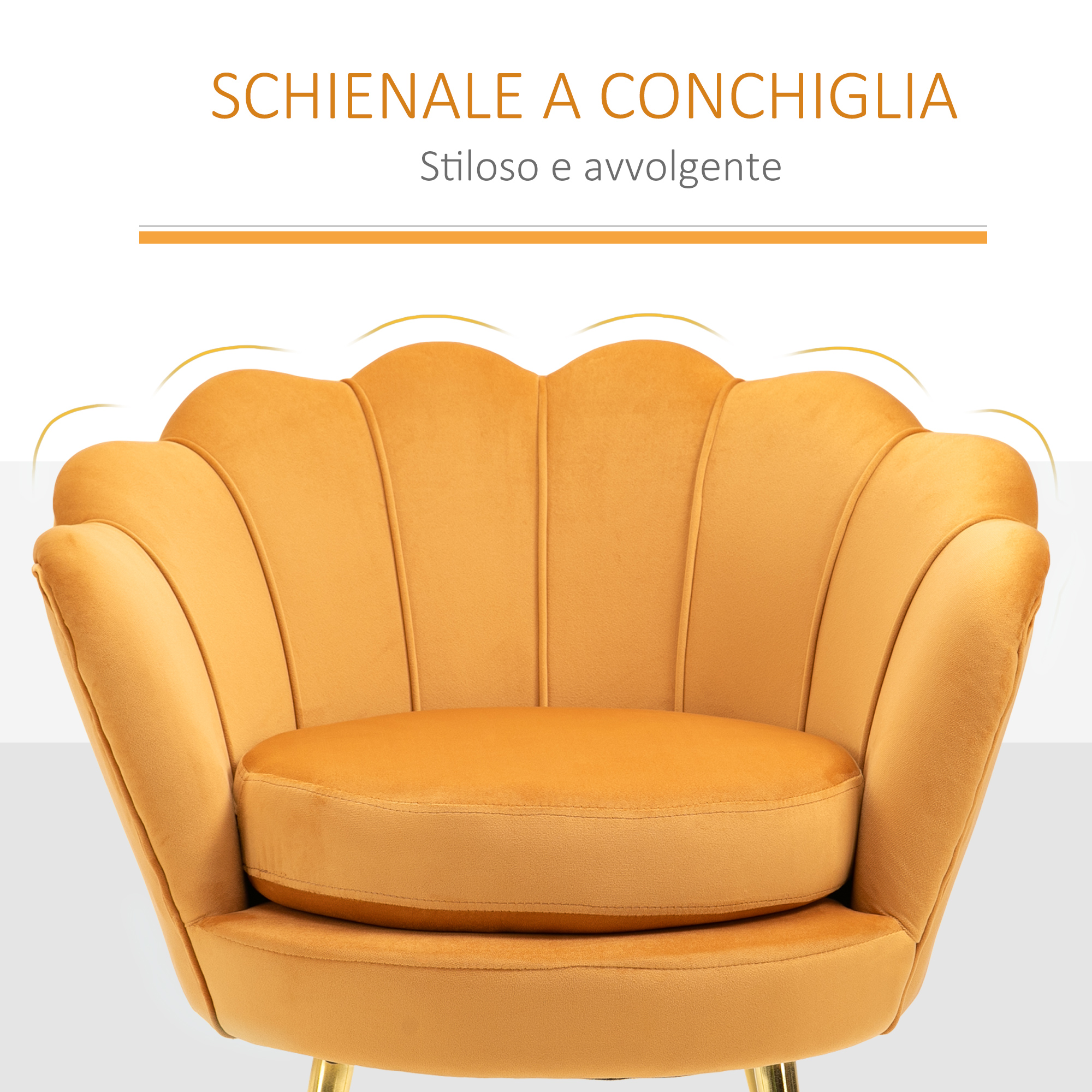  Fotoliu Vintage Design - Catifea Galbena pentru Living sau Dormitor [3]