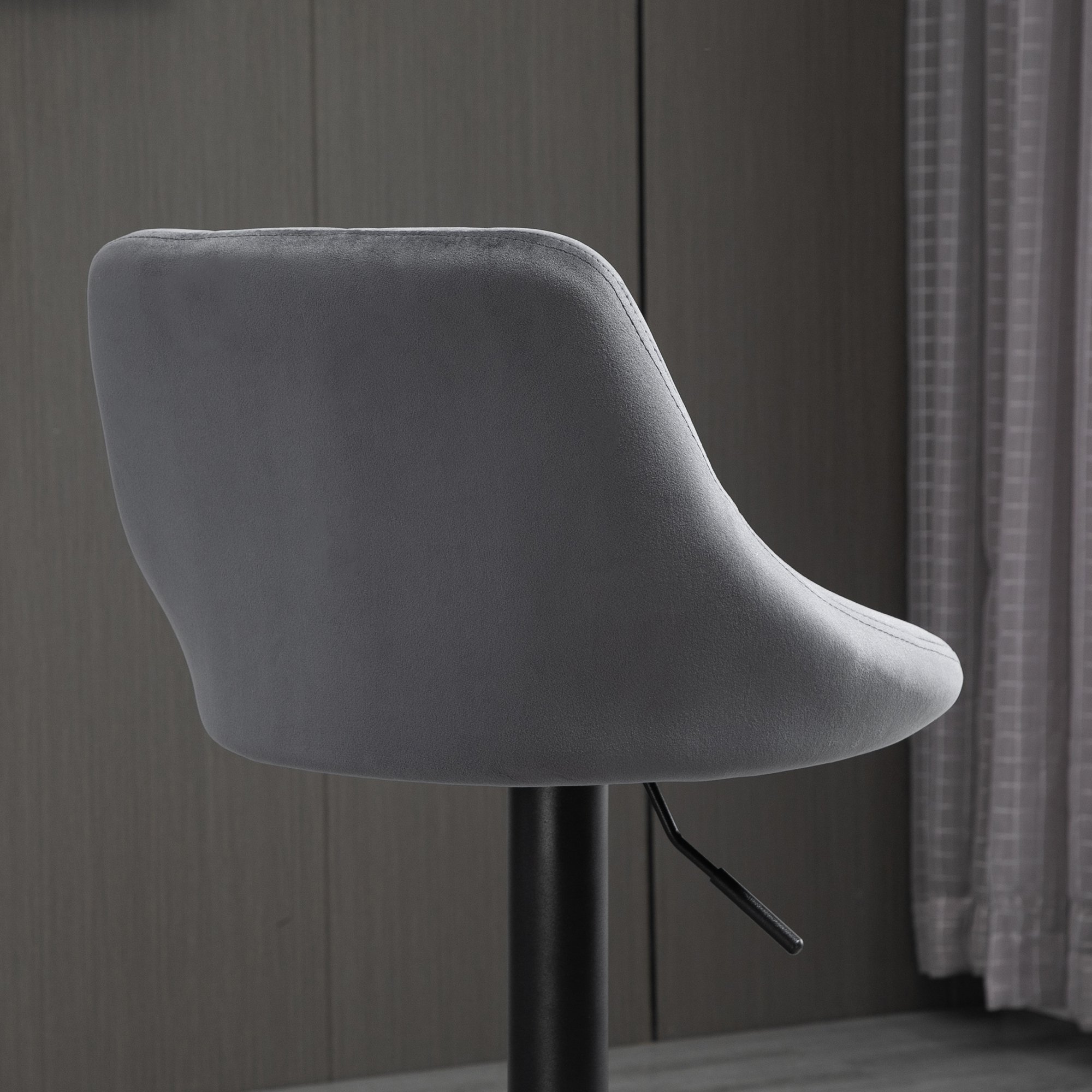  Scaune Bar x2 - Pivotante, Gri Catifelat, inaltime Reglabila [6]