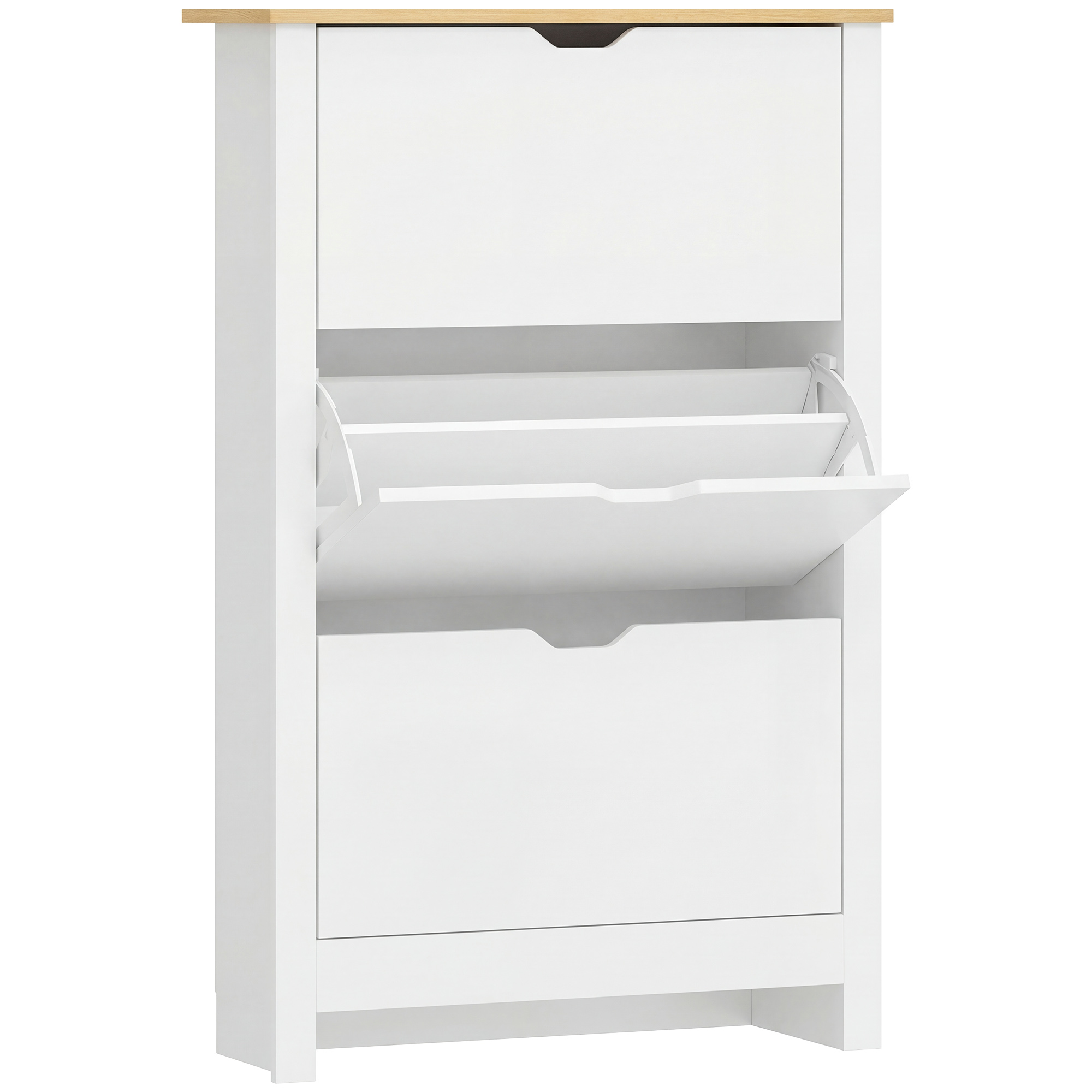 Living & hol -  Dulap pentru Pantofi Slim pentru 18 Perechi de Pantofi, 3 Sertare cu 2 Rafturi Reglabile si Detasabile, 72x26x112 cm, Alb
