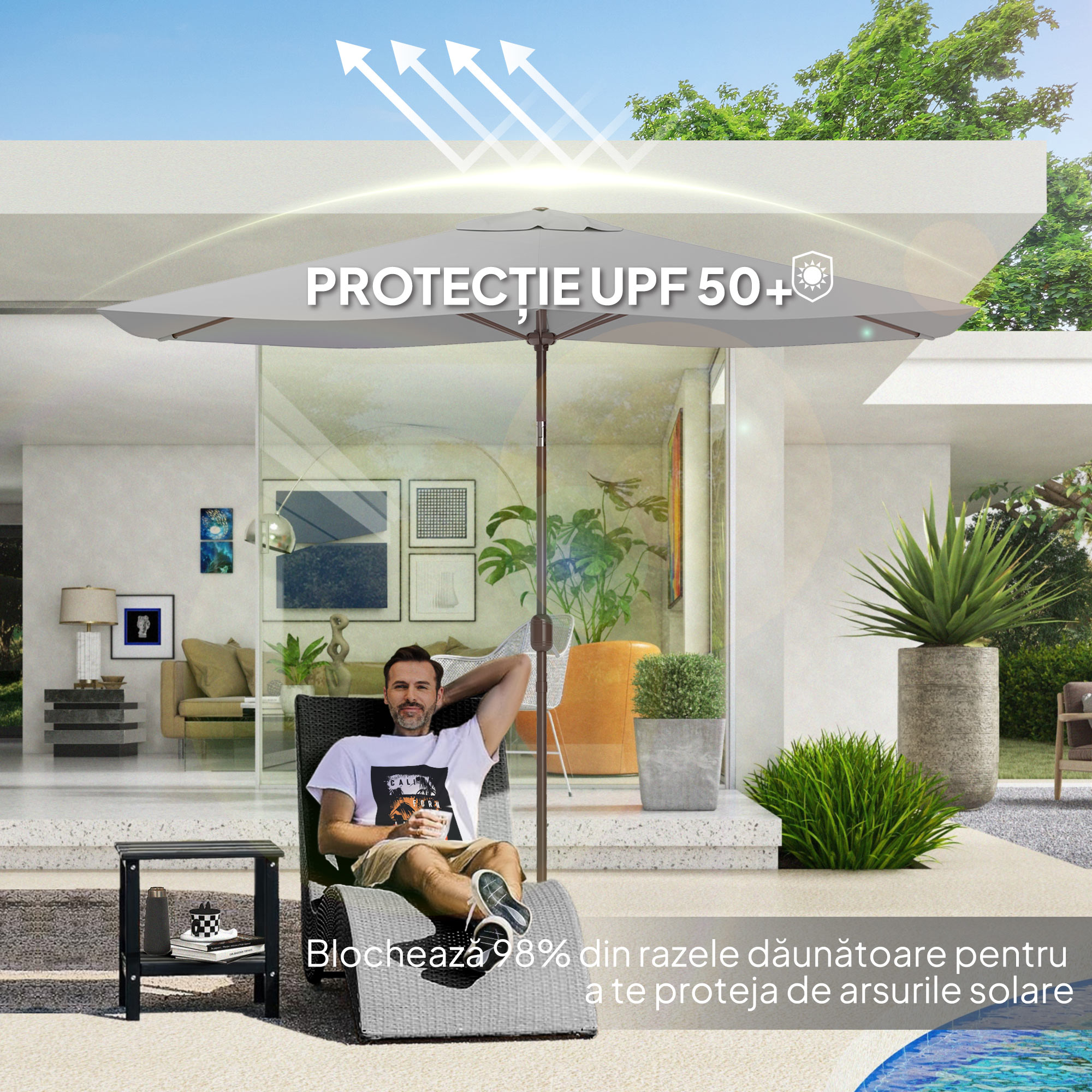  Copertina de Rezerva pentru Umbrela cu Ventilatie in Partea Superioara, 300x200 cm, Verde [5]