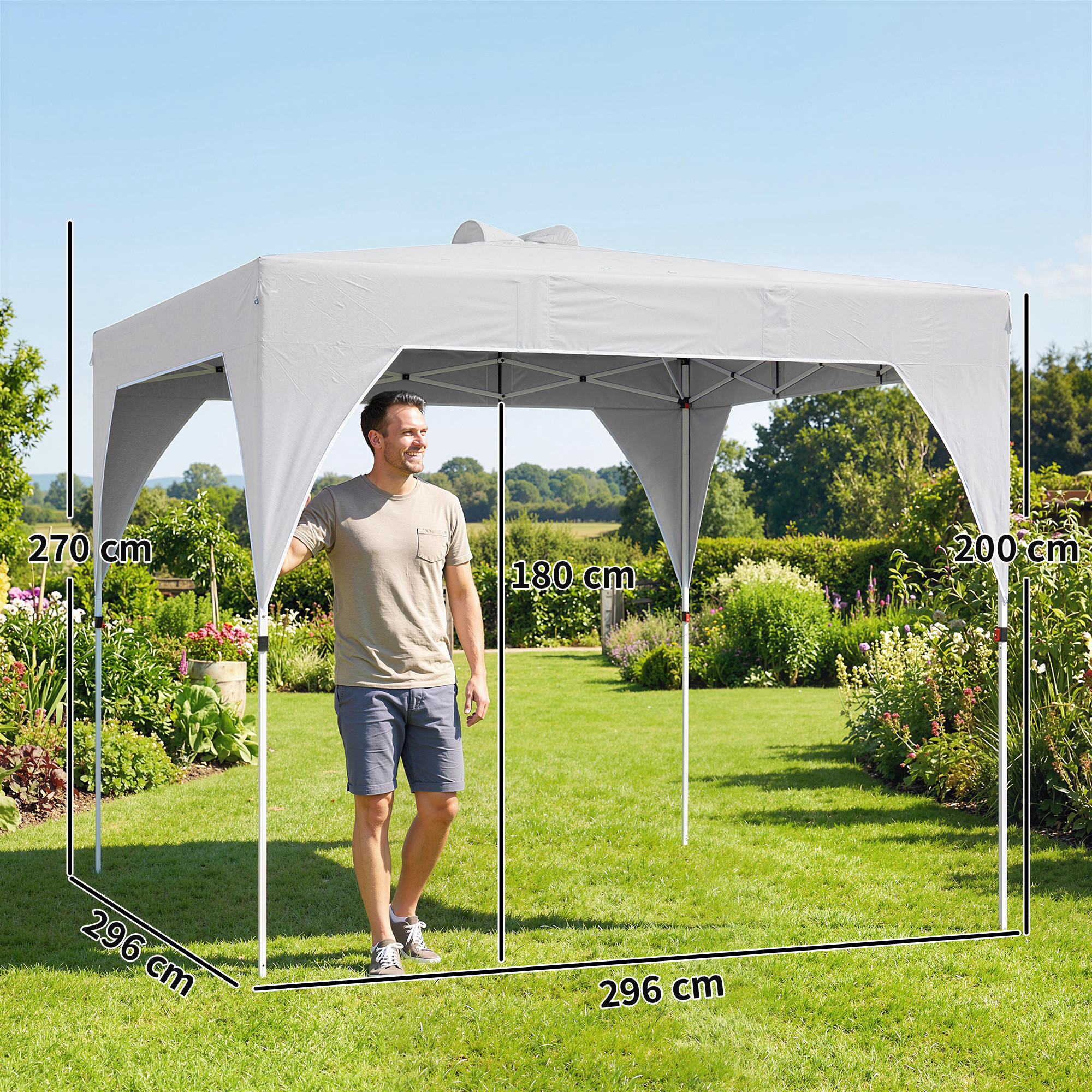  Pavilion 3x3m Pliabil, Montaj Usor cu Buton, UPF 50+ Protectie [2]