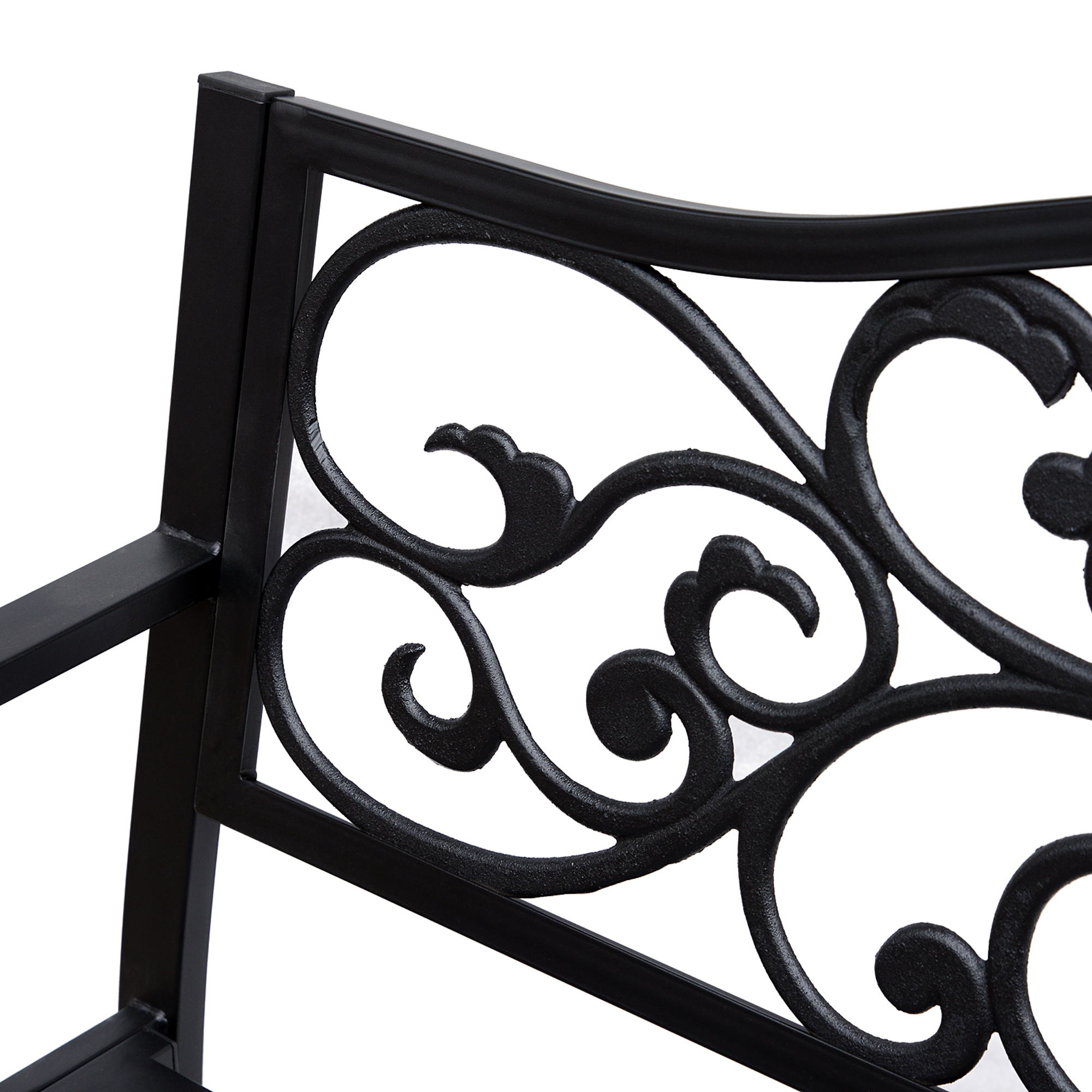  Banca pentru exterior din metal, 127x60x89cm, negru [6]