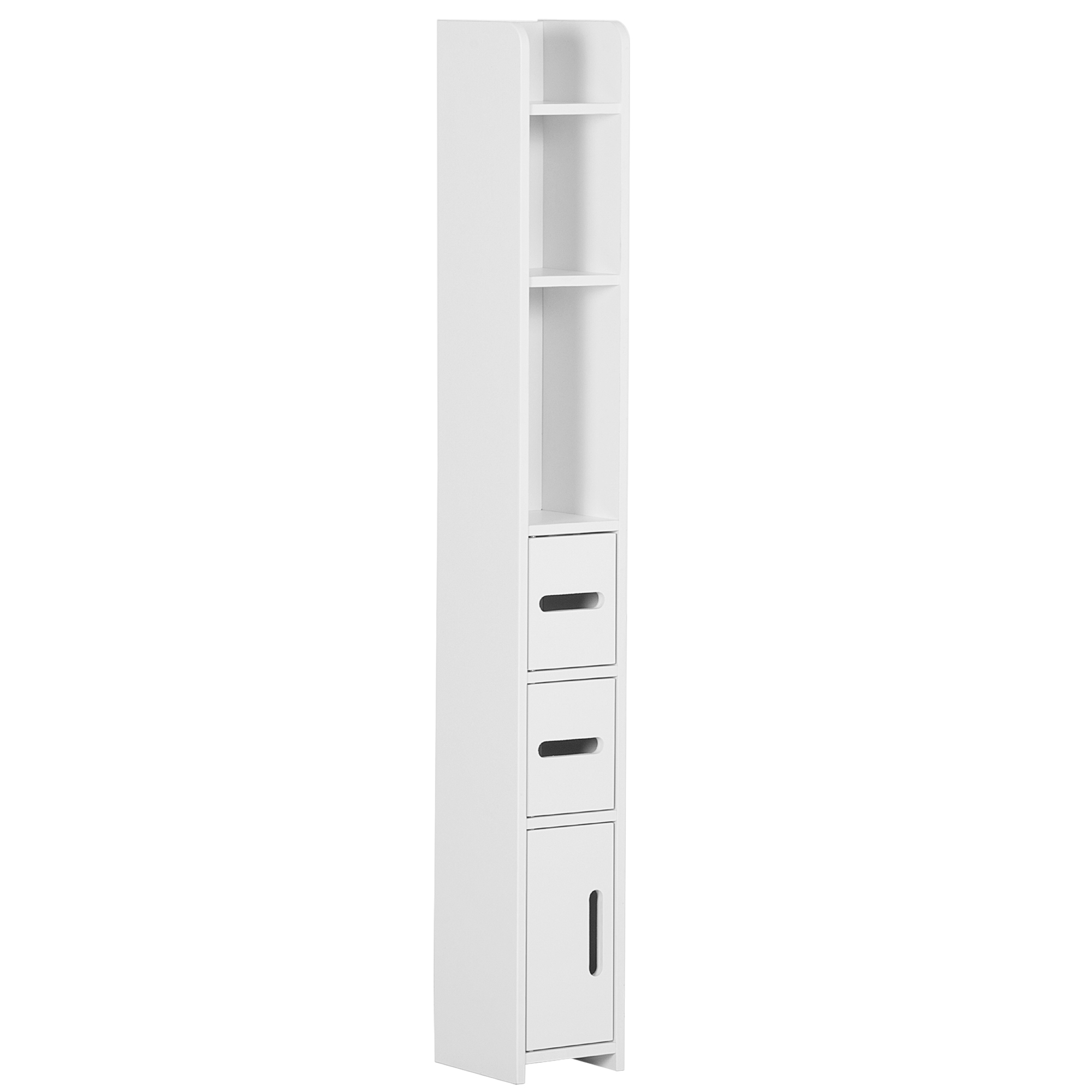 Mobilier pentru baie -  Coloana de baie cu rafturi si dulapuri, dulap de baie inalt din lemn care economiseste spatiu, 15x17x120cm, alb