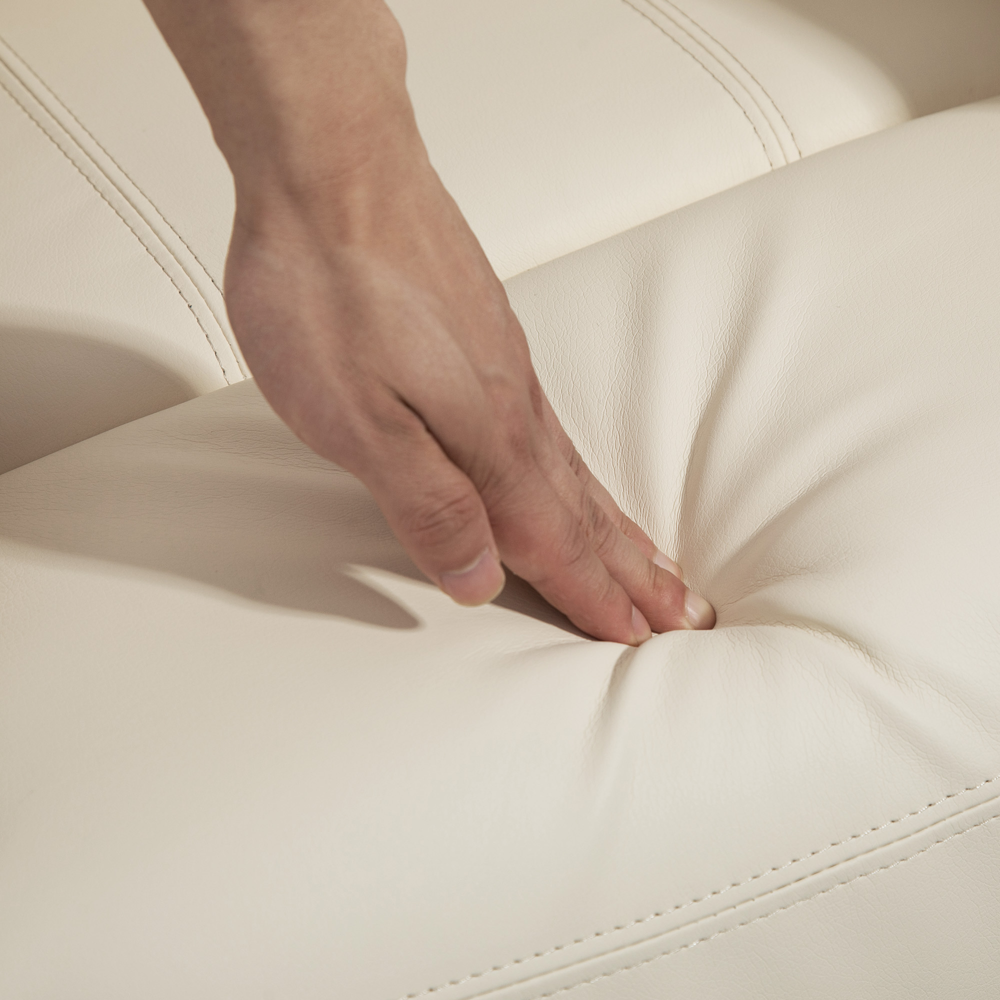  Fotoliu cu Functie de Ridicare Reclinabil la 160° cu Suport pentru Picioare si Telecomanda, din Piele PU si Otel, 76x90x105 cm, Crem [7]