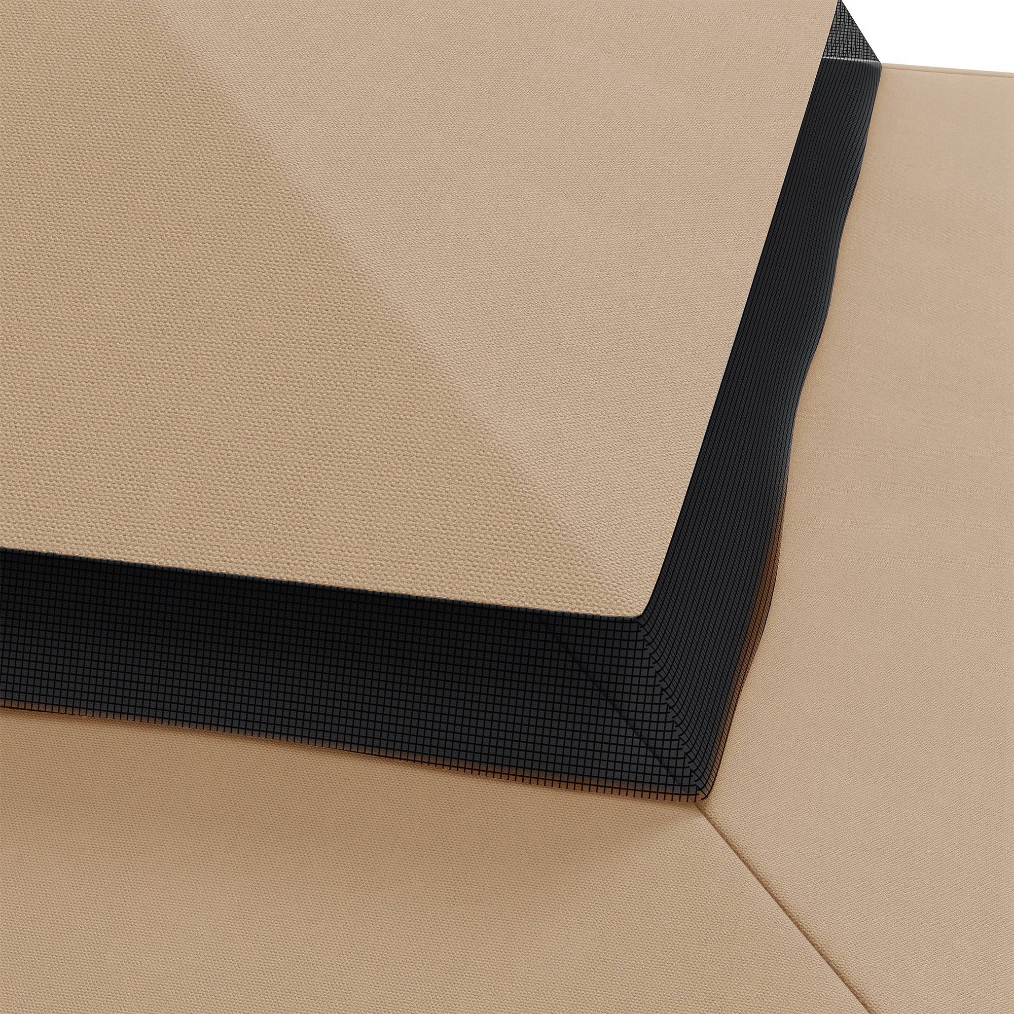  Acoperis pentru Foisor 3x3 m cu 2 Niveluri si 8 Gauri de Drenaj din Poliester Bej [8]