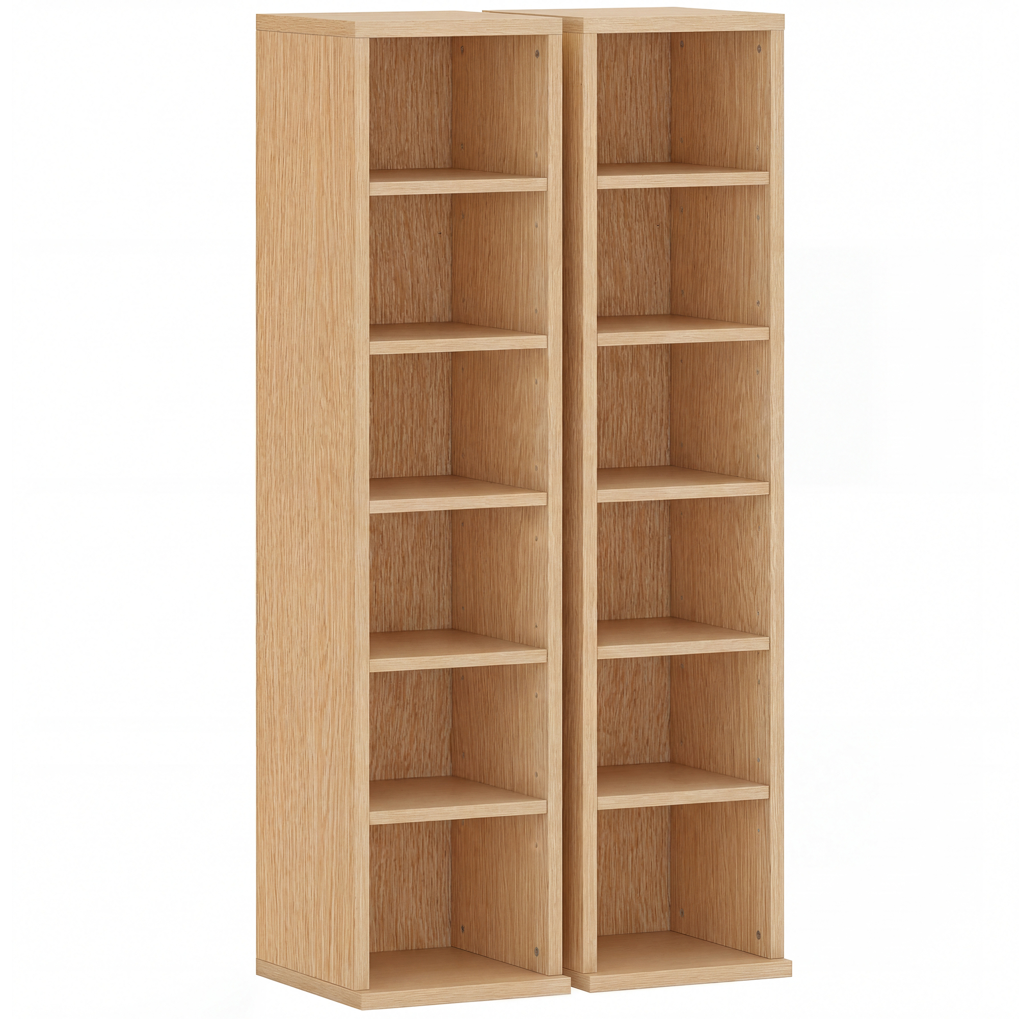 Living & hol -  Set de 2 Rafturi pentru CD-uri cu Polite Reglabile, Suport pentru 204 CD-uri Economisitor de Spatiu, Mobilier pentru CD-uri cu 12 Compartimente, pentru Living, Dormitor, Birou, 21x22,5x88,5cm, Culoar