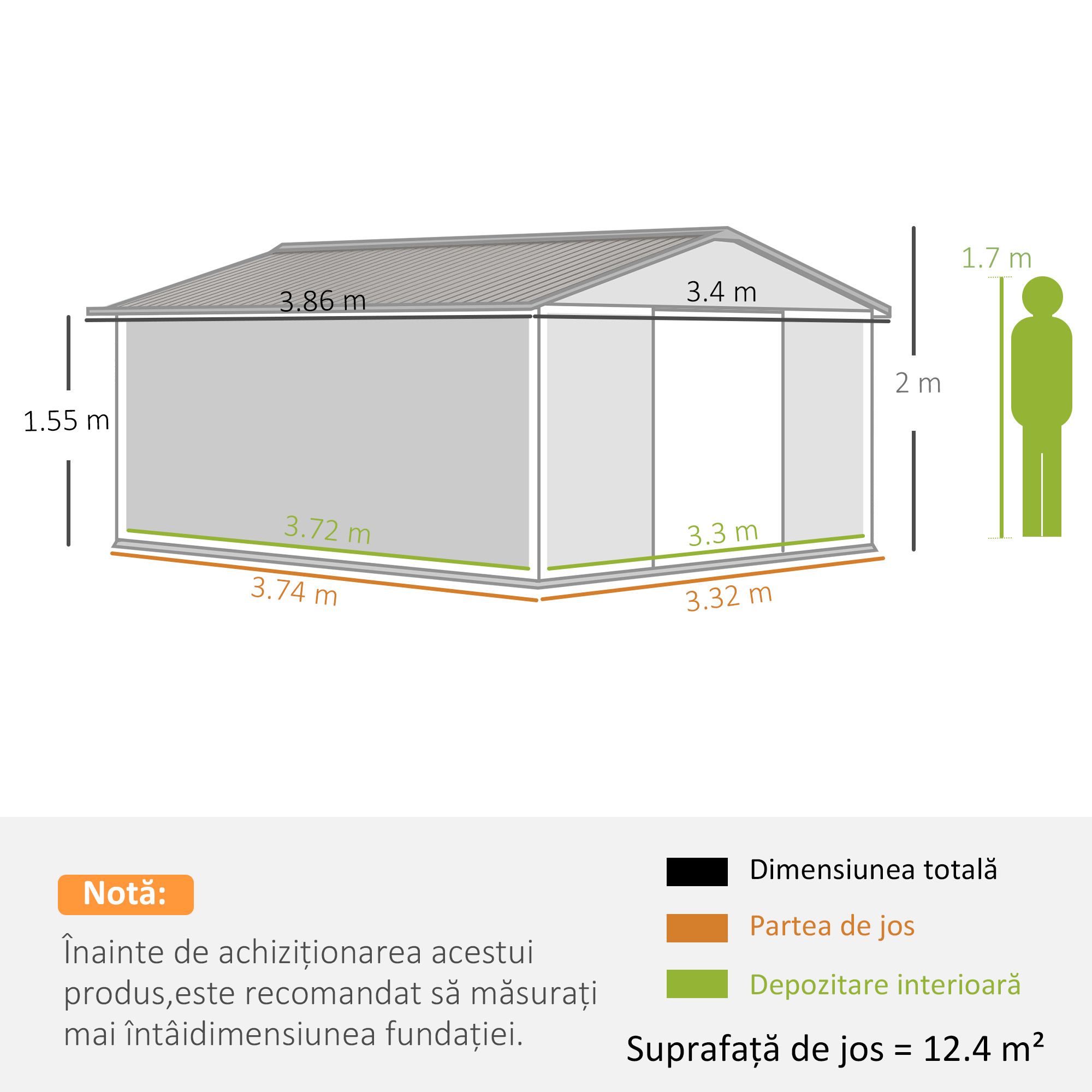  magazie unelte, din otel galvanizat, 3.4x3.86x2m [2]