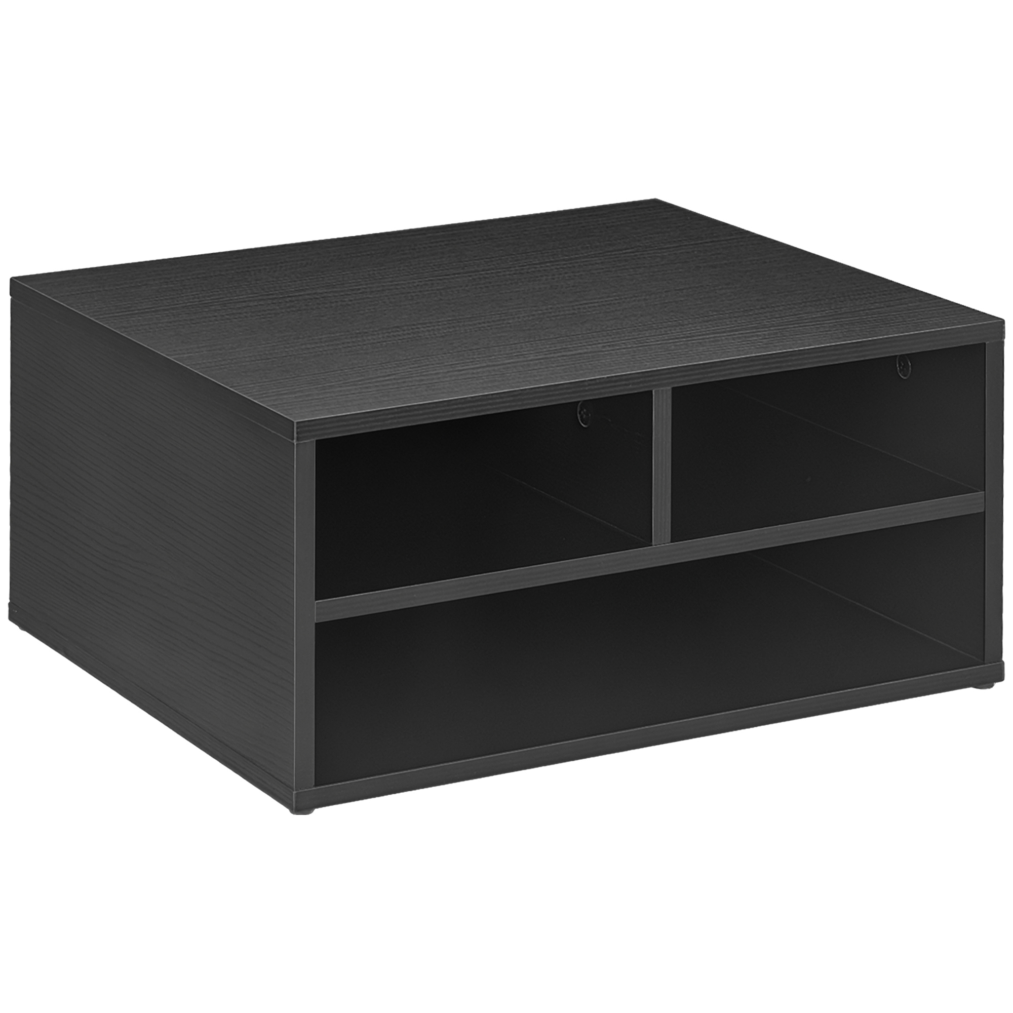 Dormitor & birou -  Cabinet pentru Imprimanta cu 2 Rafturi, Birou din Lemn si Cabinet de studiu cu Roti, 47x40x22.5 cm, Negru
