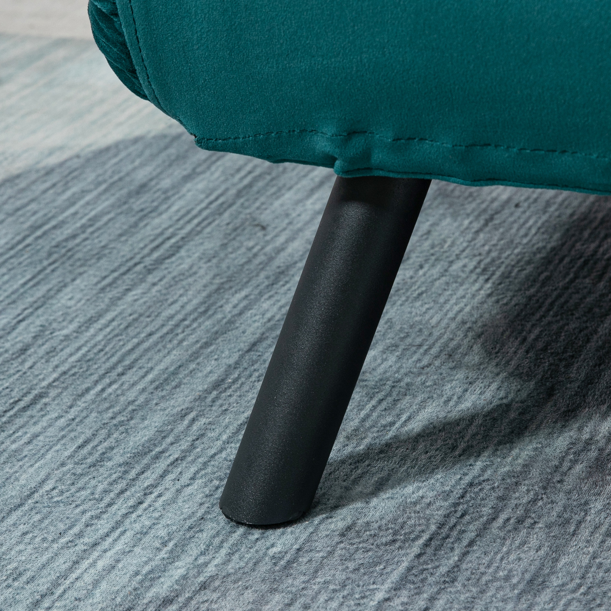  Canapea Pat Dublu 3 in 1 Catifelata cu Spatar Reglabil pe 5 Niveluri si Perne, Verde marin [6]