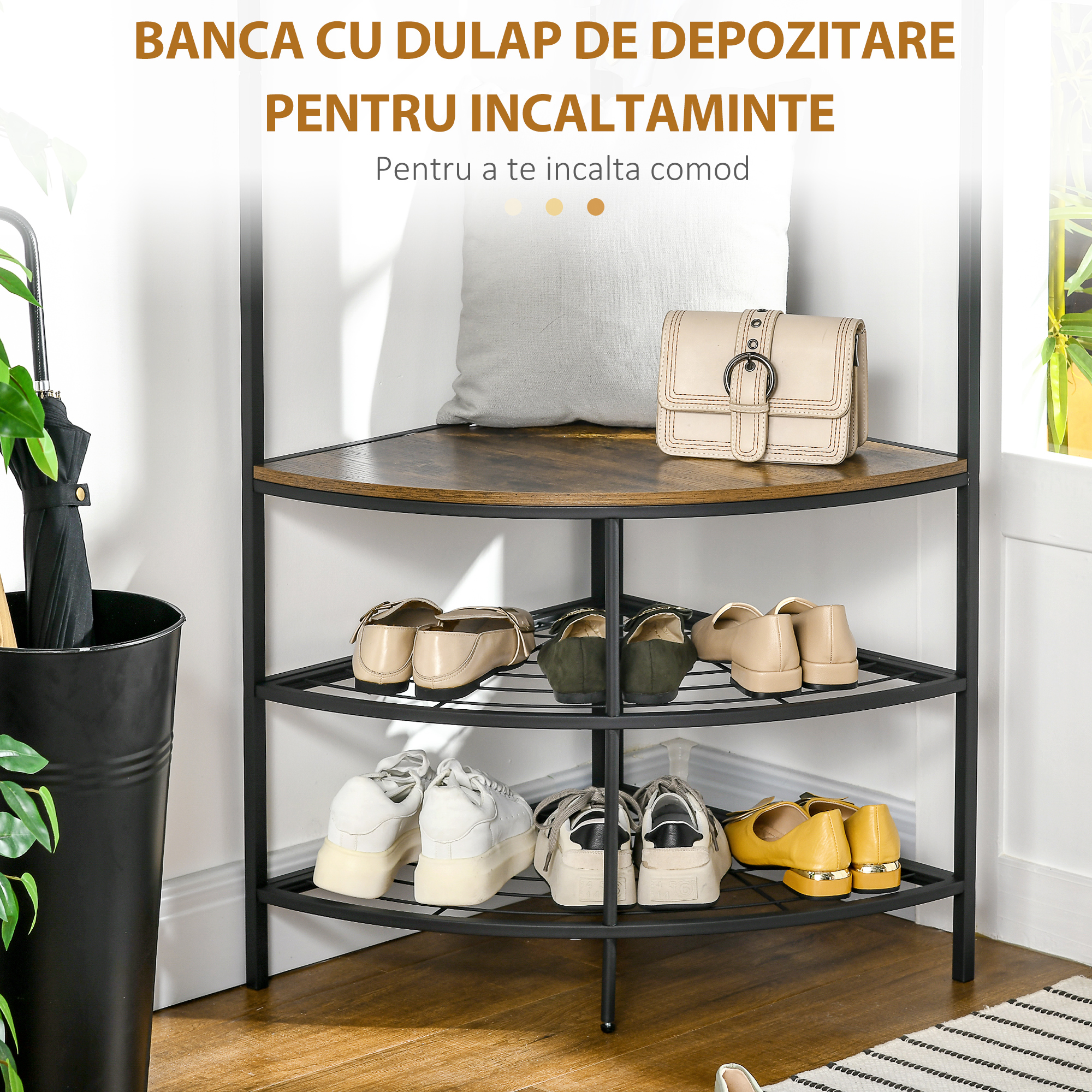  Suport Haina Colt - Banca, Pantofar & Carlige Stil Industrial [5]