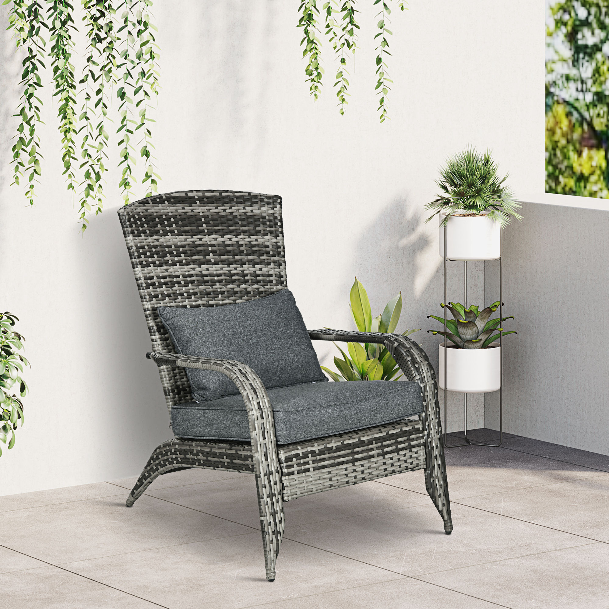  Scaun Rachita Adirondack pentru Gradina, Gri [1]