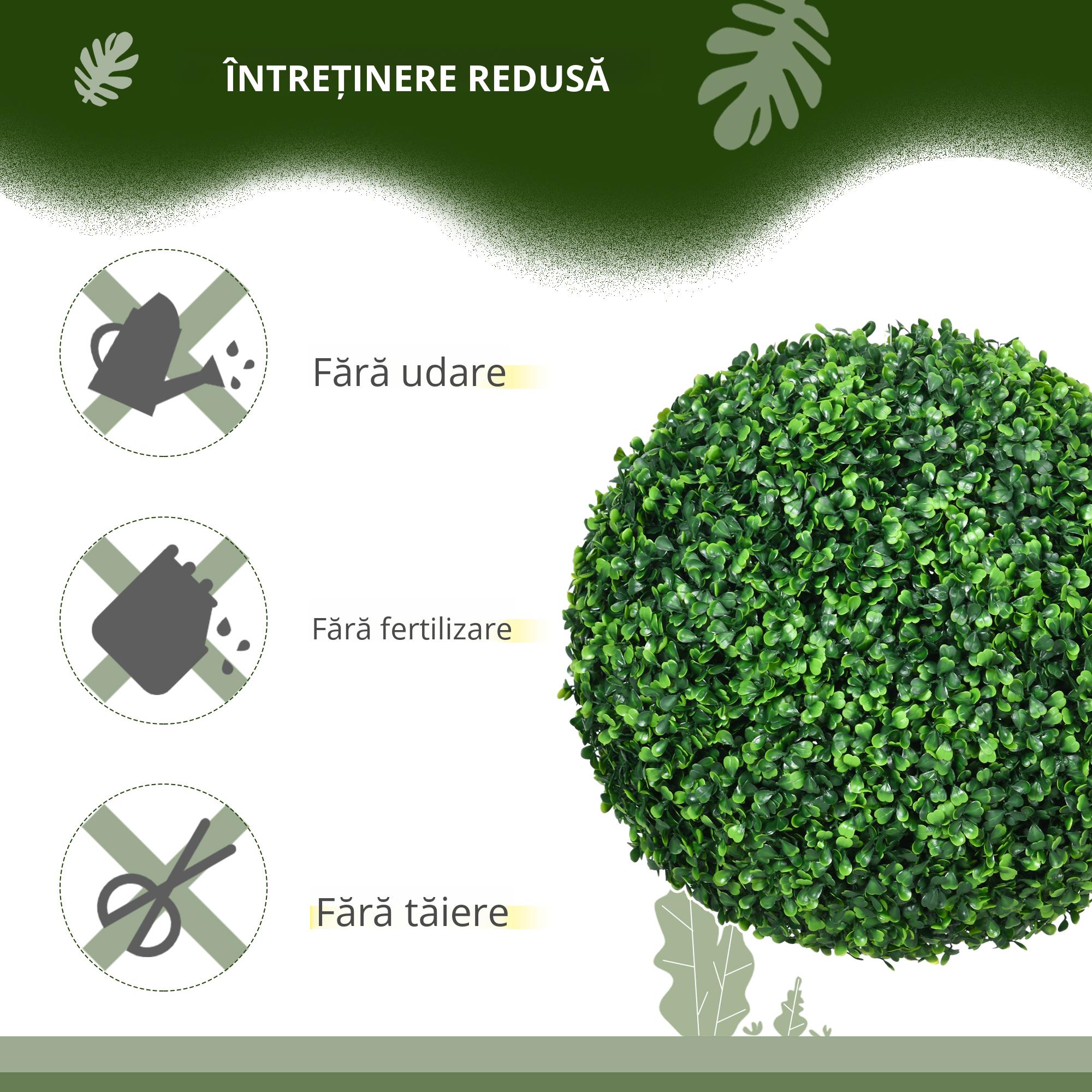  Set 2 Plante Artificiale - Boxwood Ø40 cm, Decor Verde Natural [5]