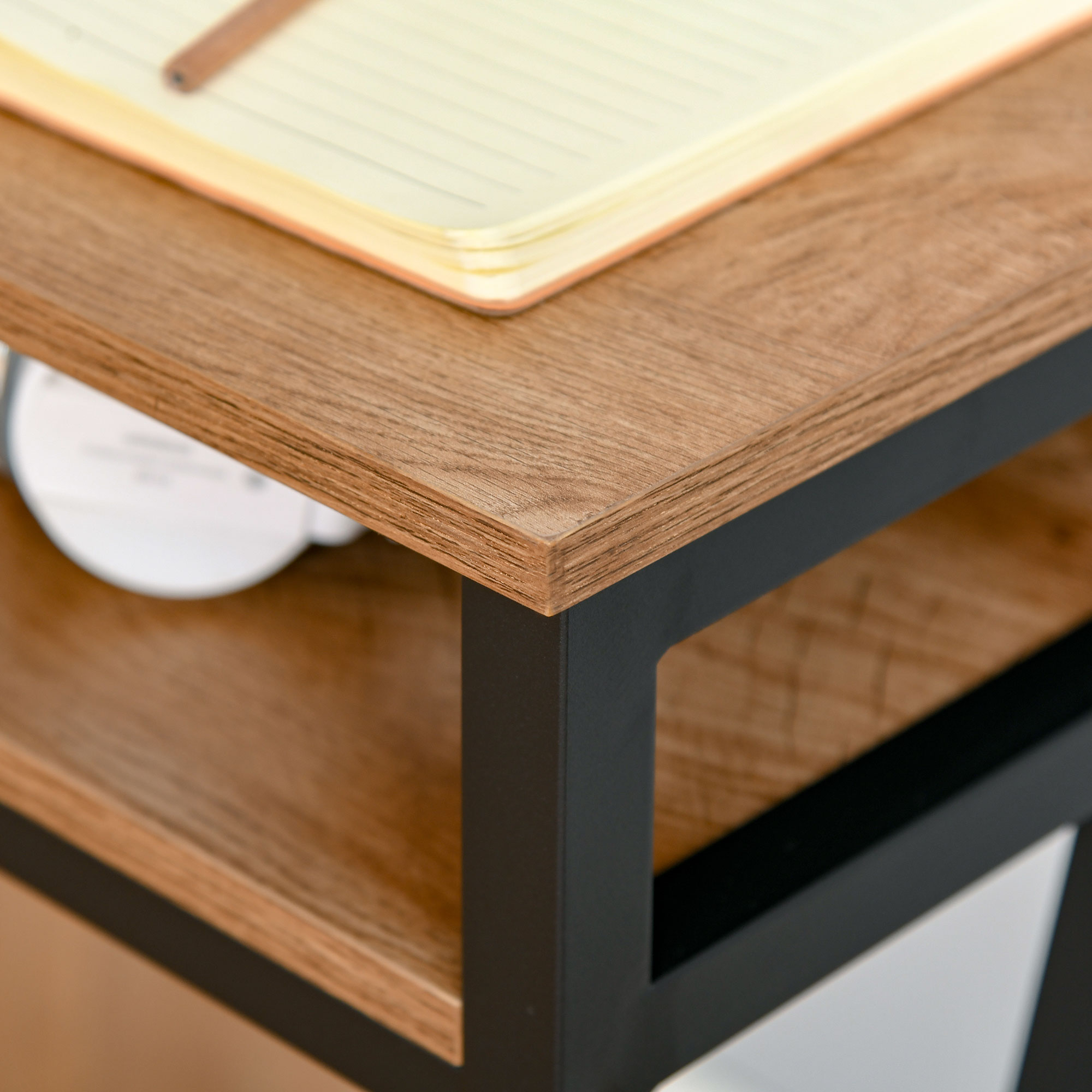  Birou pentru computer, Modern in Stil Industrial MDF, 120x60x76 cm, Maro [7]