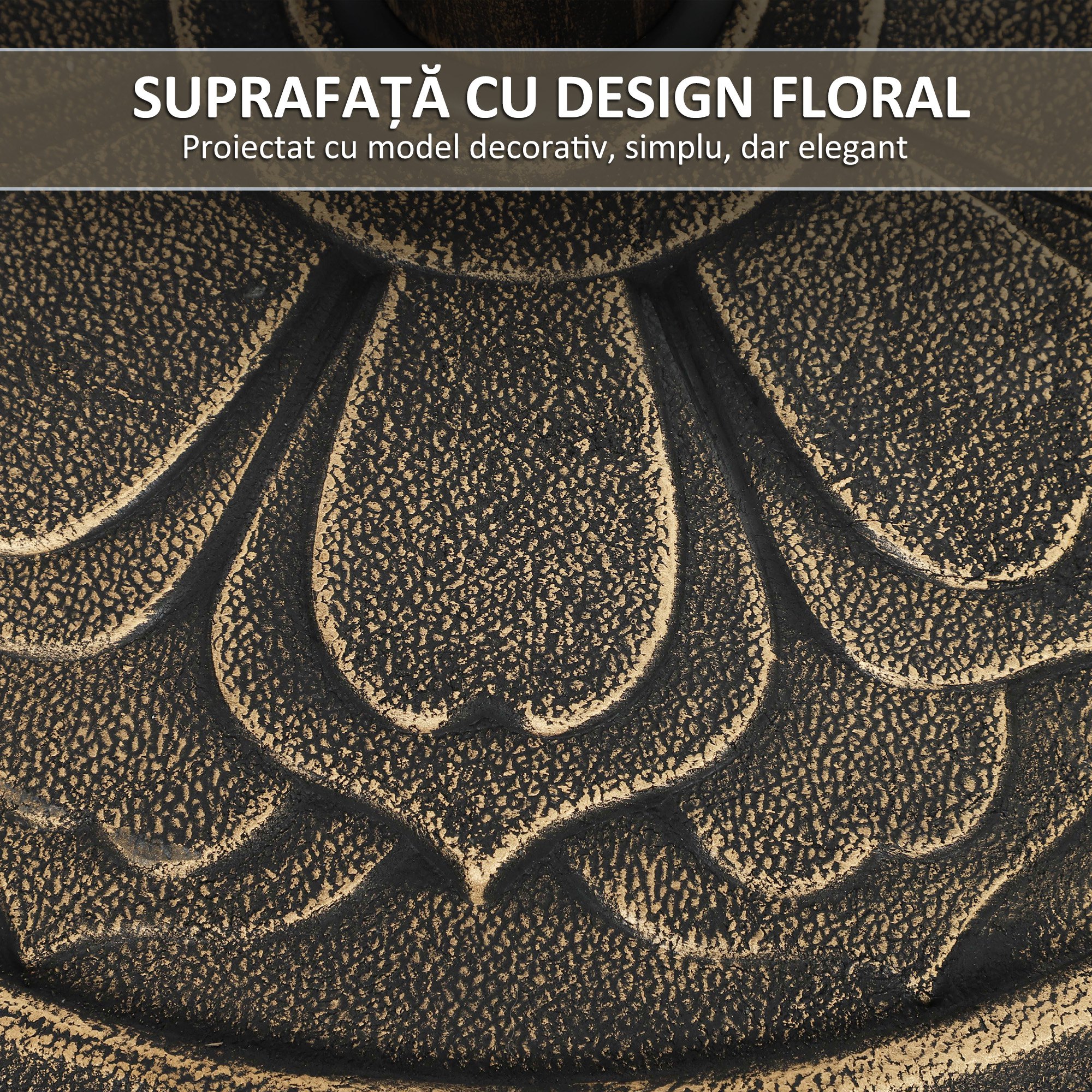  Baza pentru Umbrela de 12 kg cu Maneta Integrata, din Rasina, Metal si Ciment, Ø46x33 cm, Bronz [5]