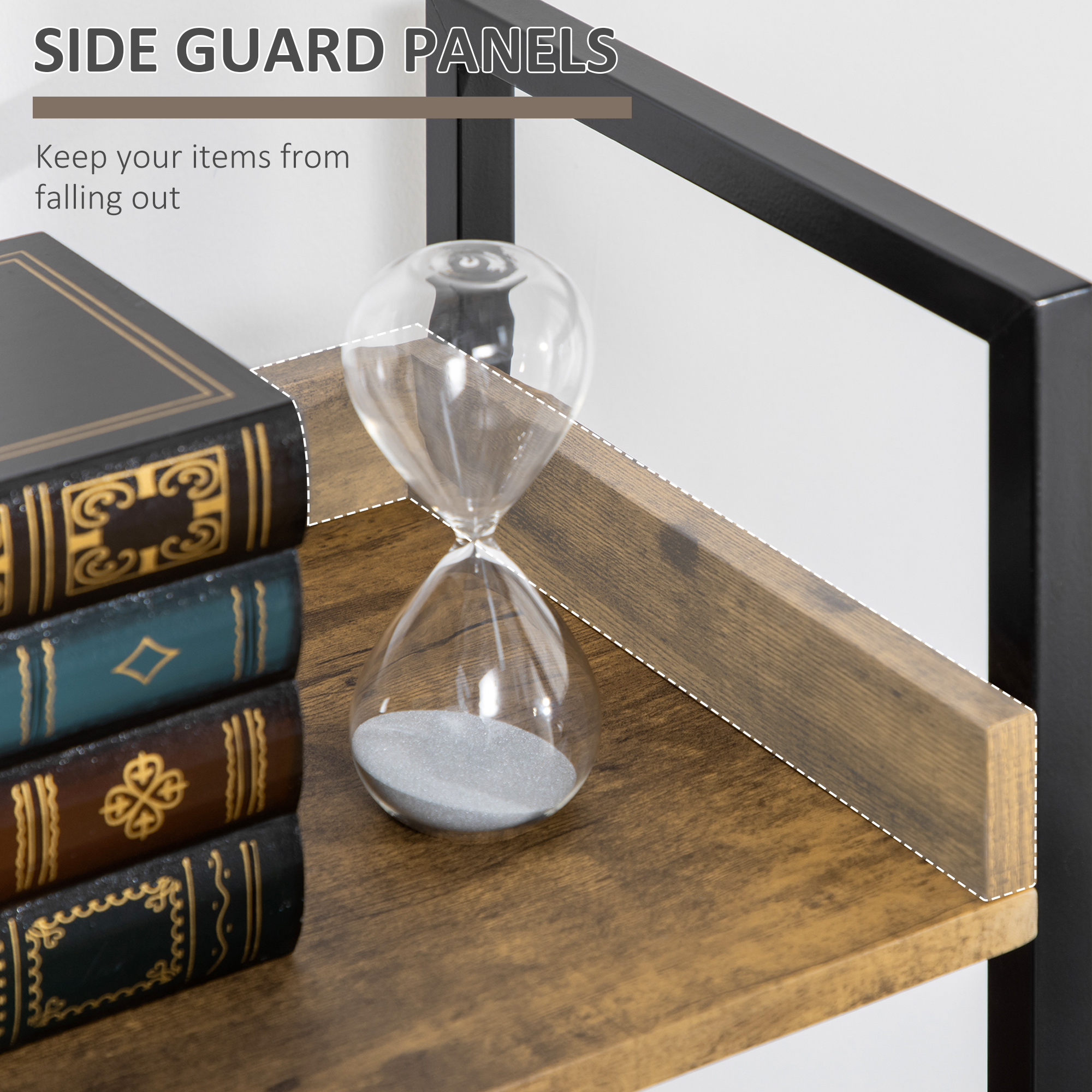  Biblioteca 5 Rafturi - Stil Industrial, Lemn & Metal [5]