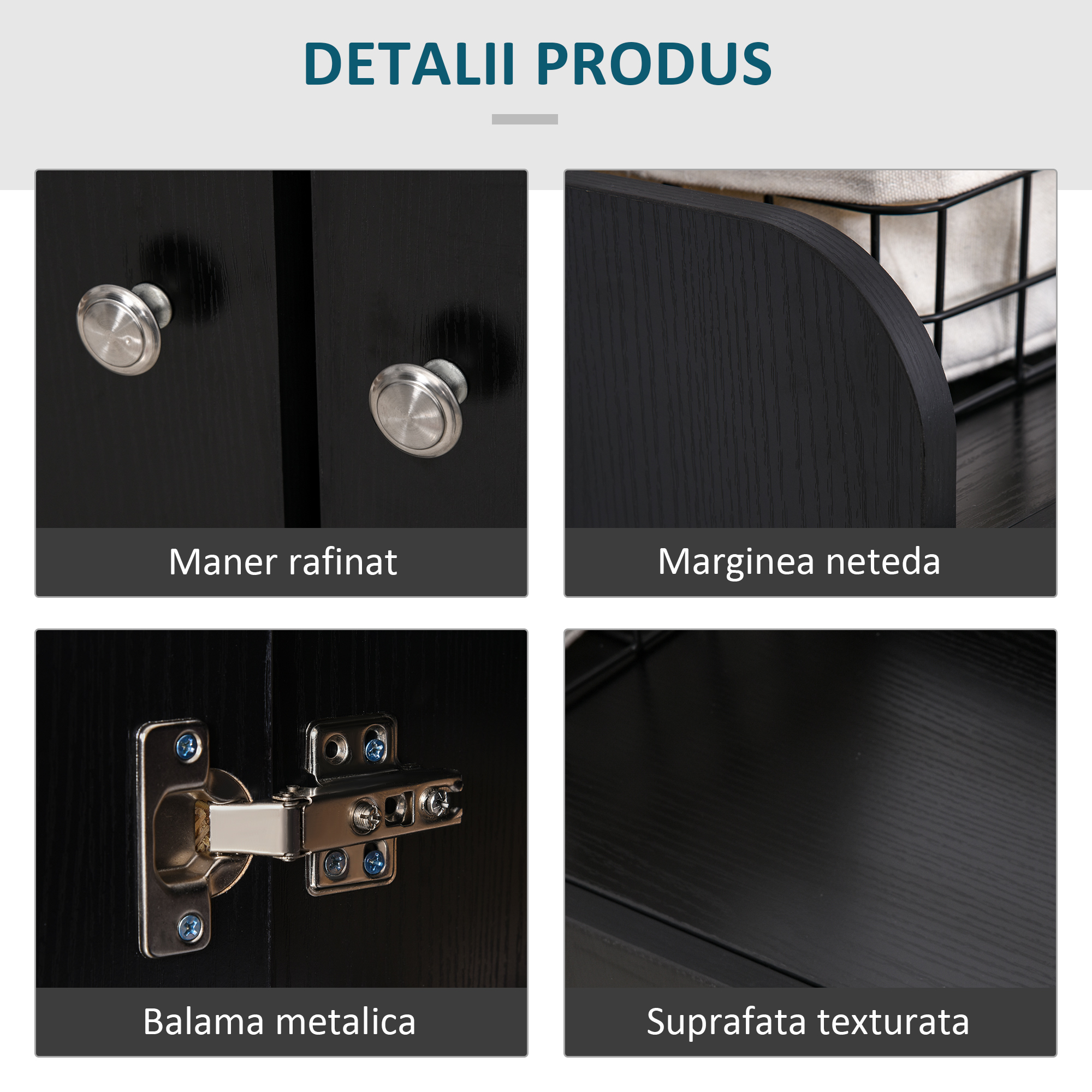  Dulap Pantofi Negru - 2 Usi Basculante, 83×30×90 cm [5]