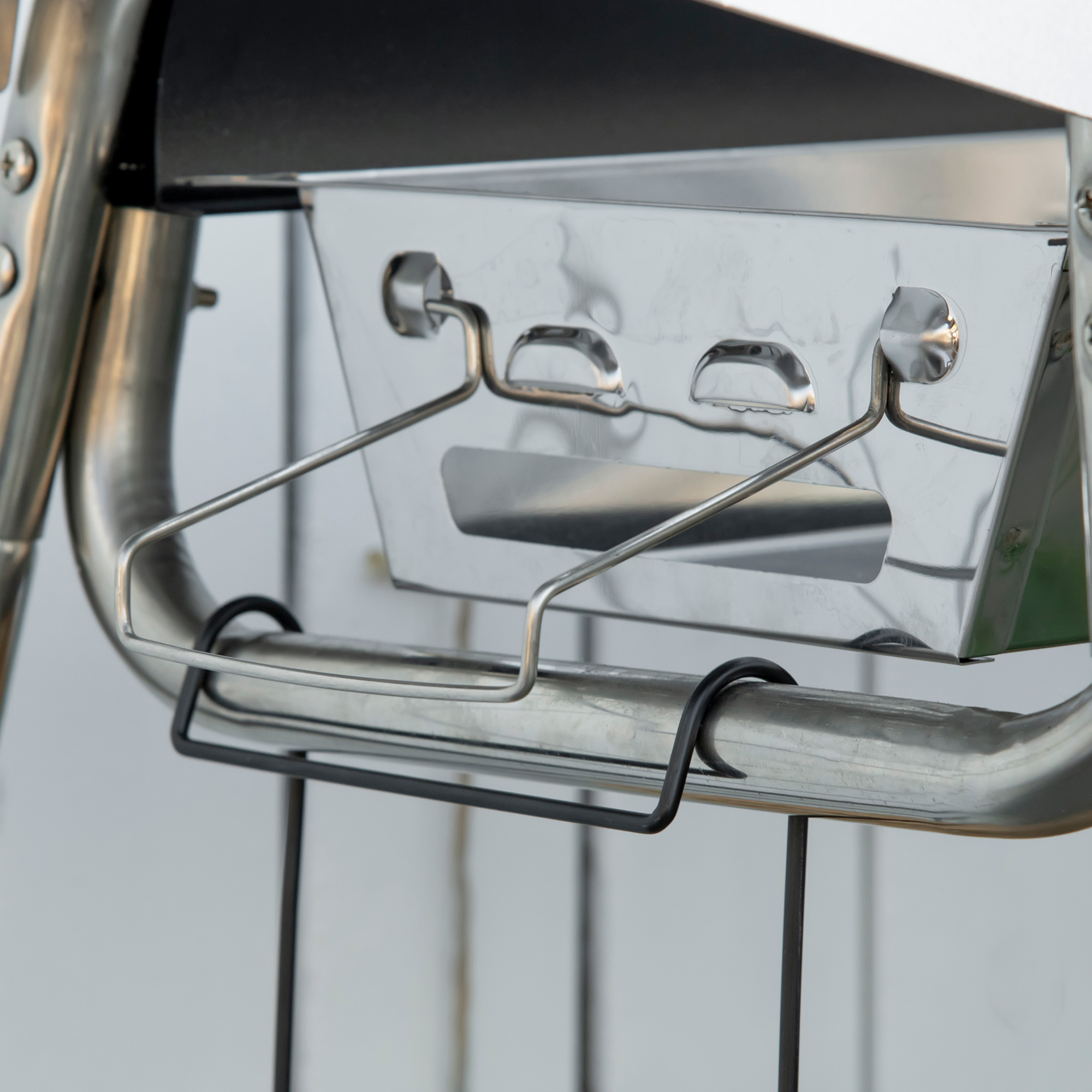  Gratar portabil cu carbune, Gratar cu plita, asamblare usoara, Aragaz din otel inoxidabil cu cosuri de condimente, rafturi de depozitare si carlige pentru camping, picnic, drumetii [7]