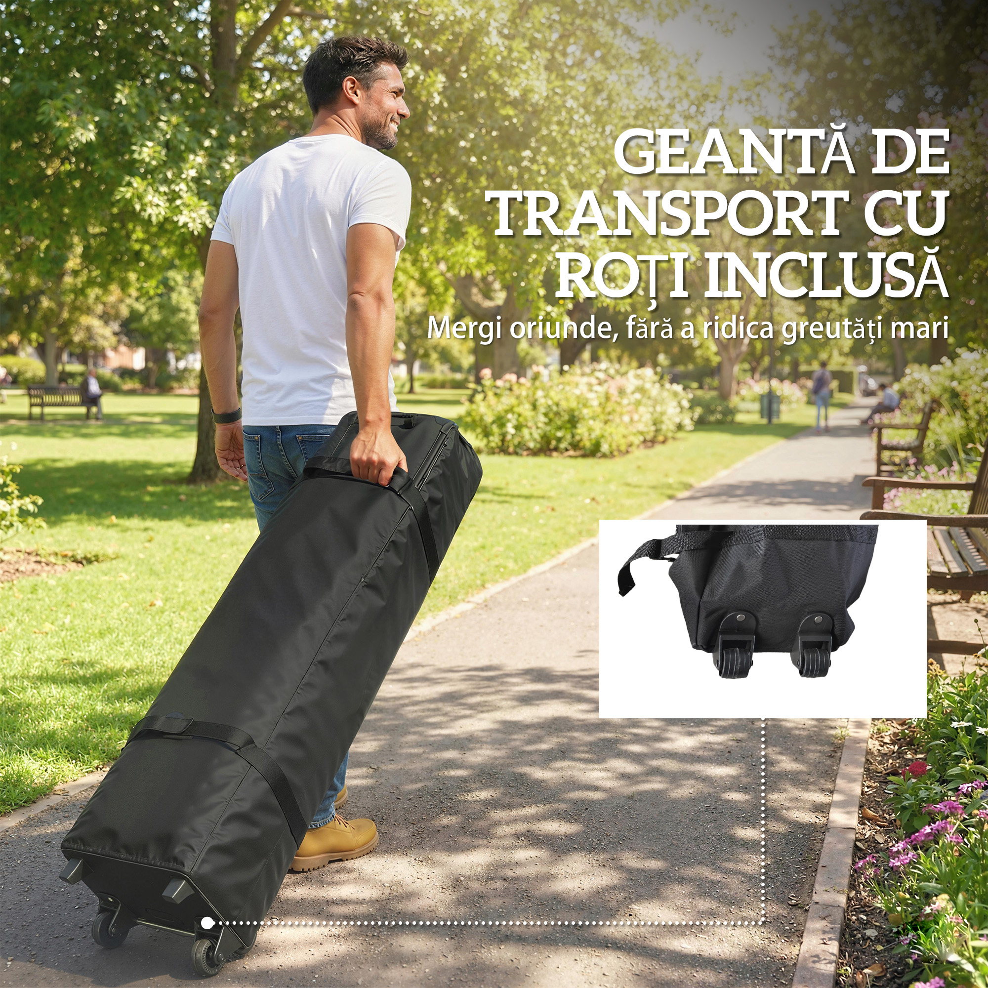  Pavilion 3x3m Pliabil, Montaj Usor cu Buton, UPF 50+ Protectie [7]