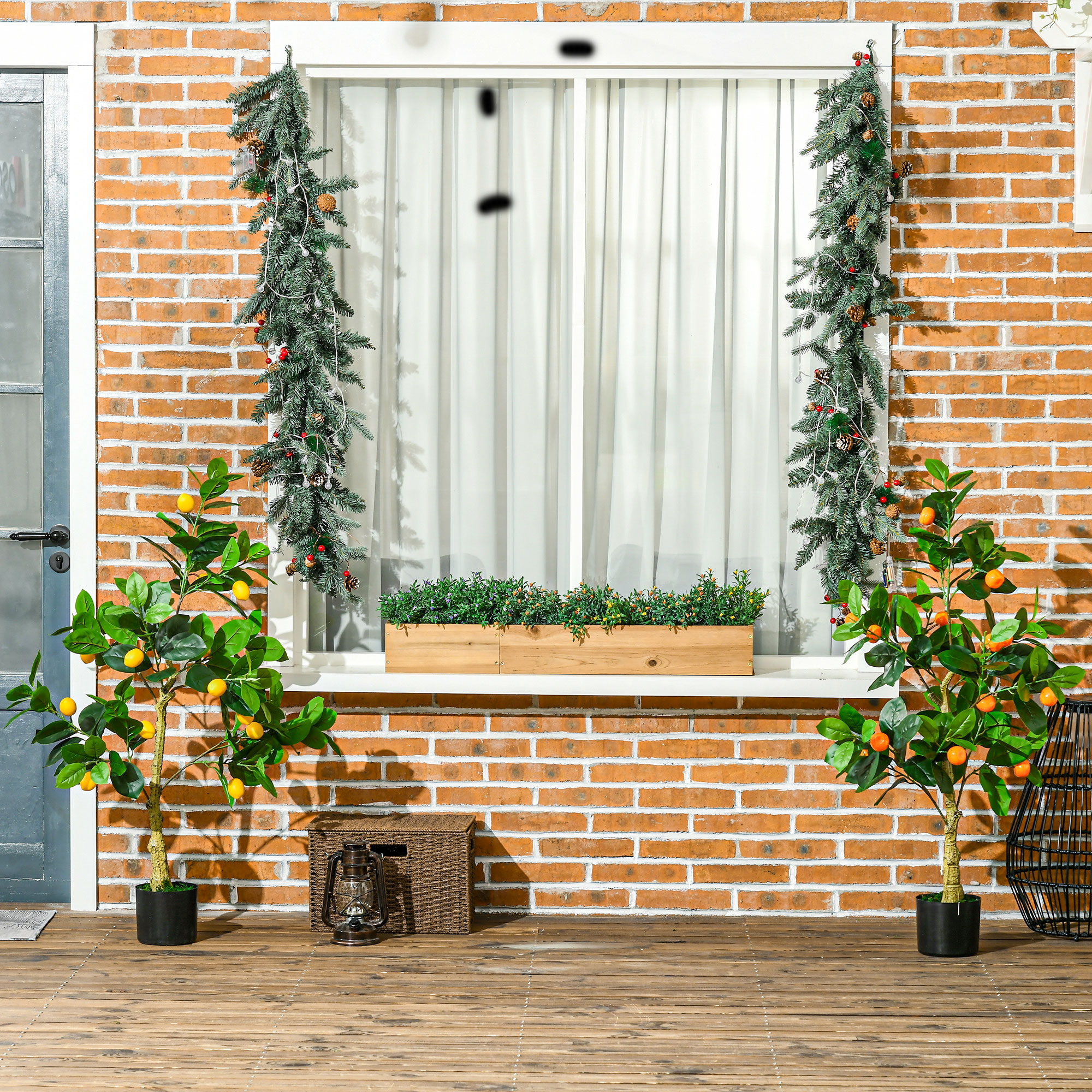  Set 2 Plante Artificiale de Lamaie si Portocal de 120cm pentru Interior cu Ghiveci [5]