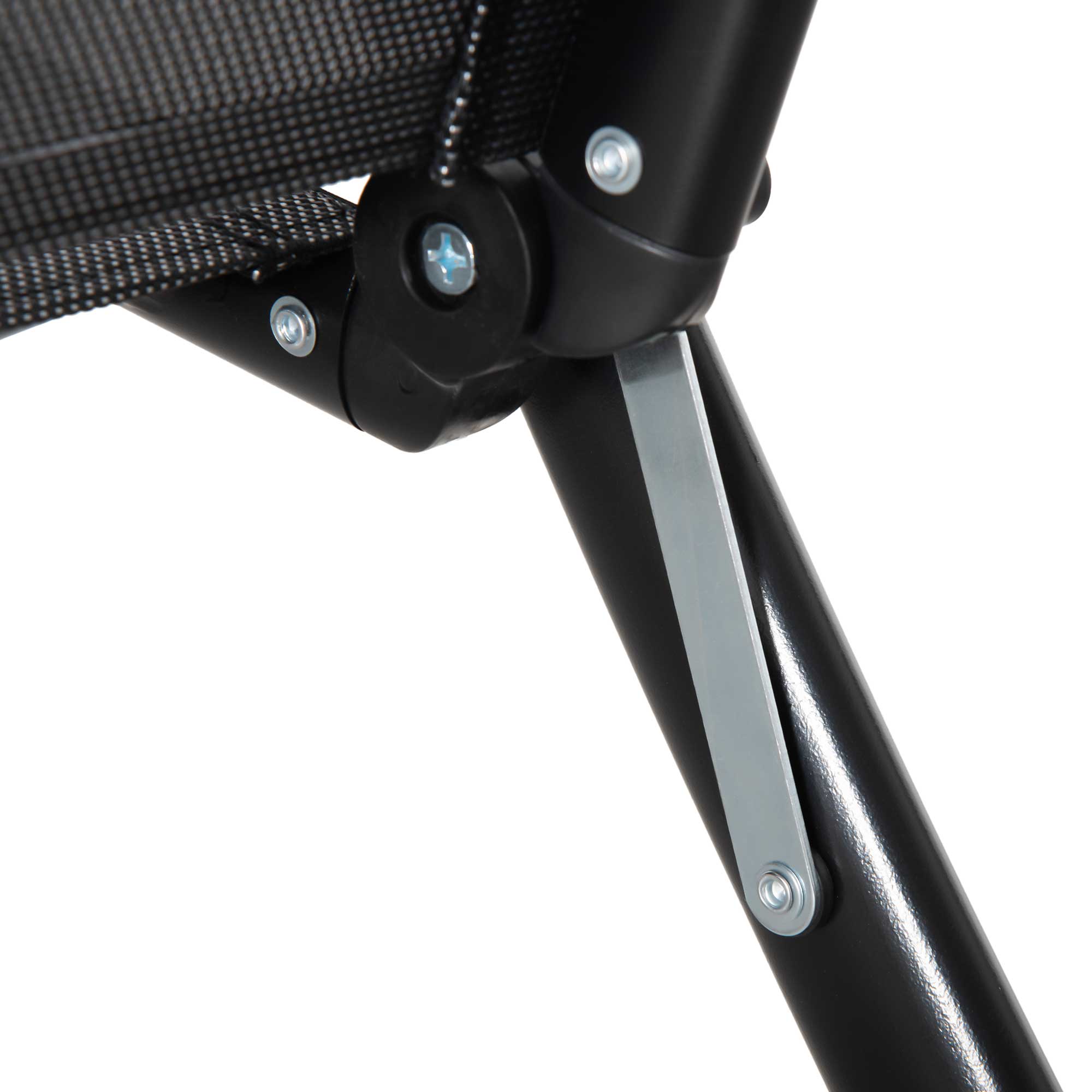  Set 2 Sezloguri de Gradina Pliabile cu Spatar Reglabil in 7 Pozitii, din Aluminiu si Plasa Respirabila, 64x134x95cm, Negru [8]