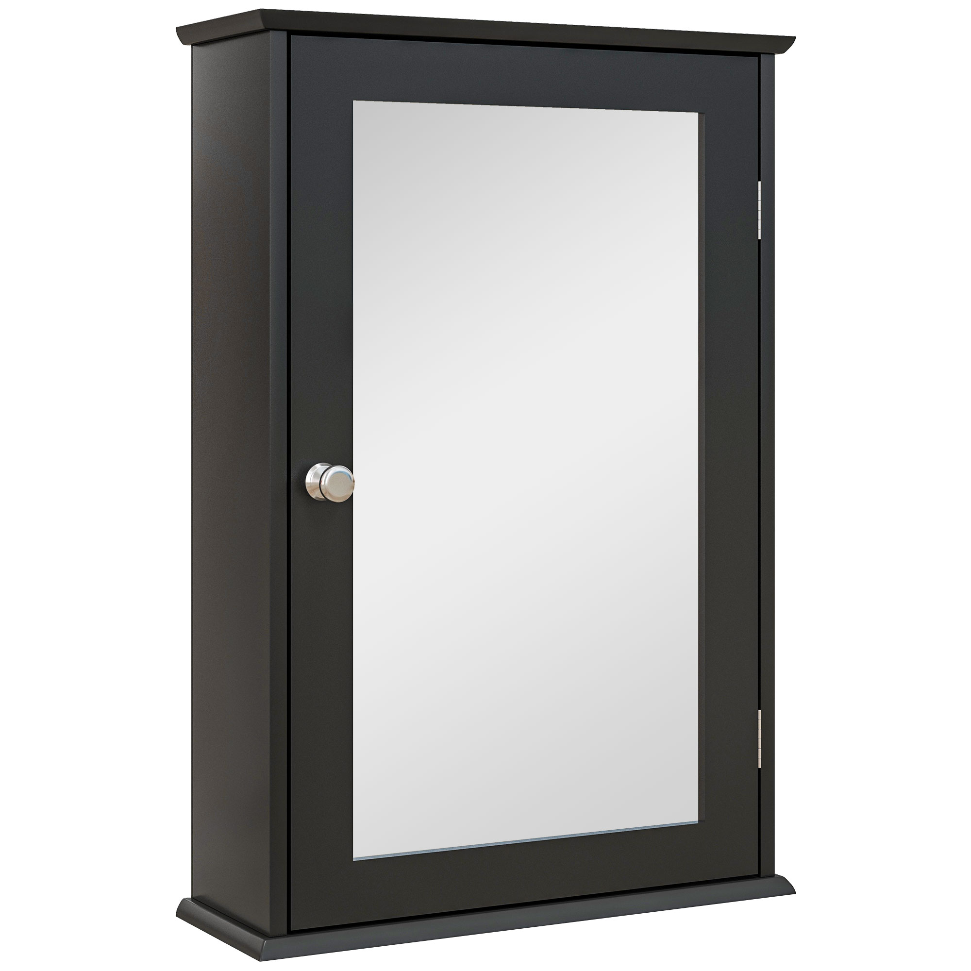 Mobilier pentru baie -  Mobilier de Baie Dulap Suspendat cu Oglinda 41x14x60cm Negru