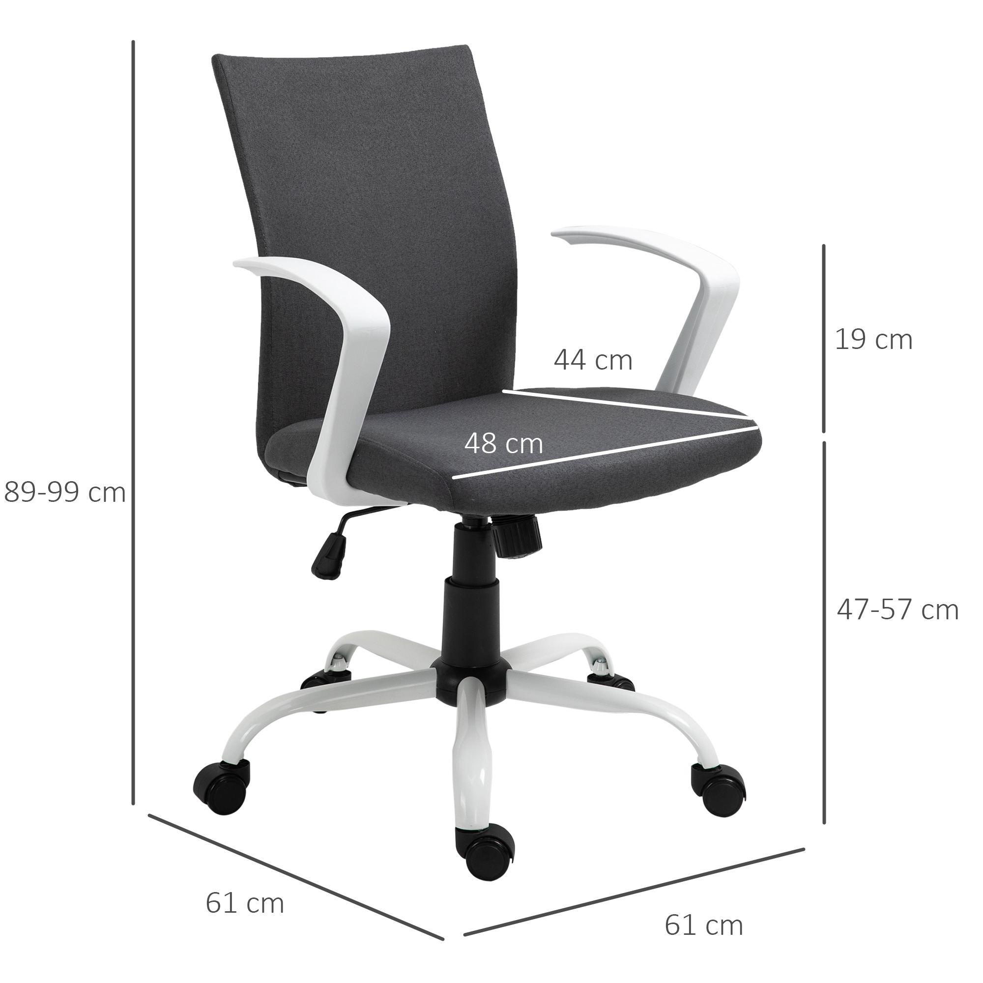  Scaun de Birou Ergonomic si Pivotant pentru Birou, Gri inchis [2]