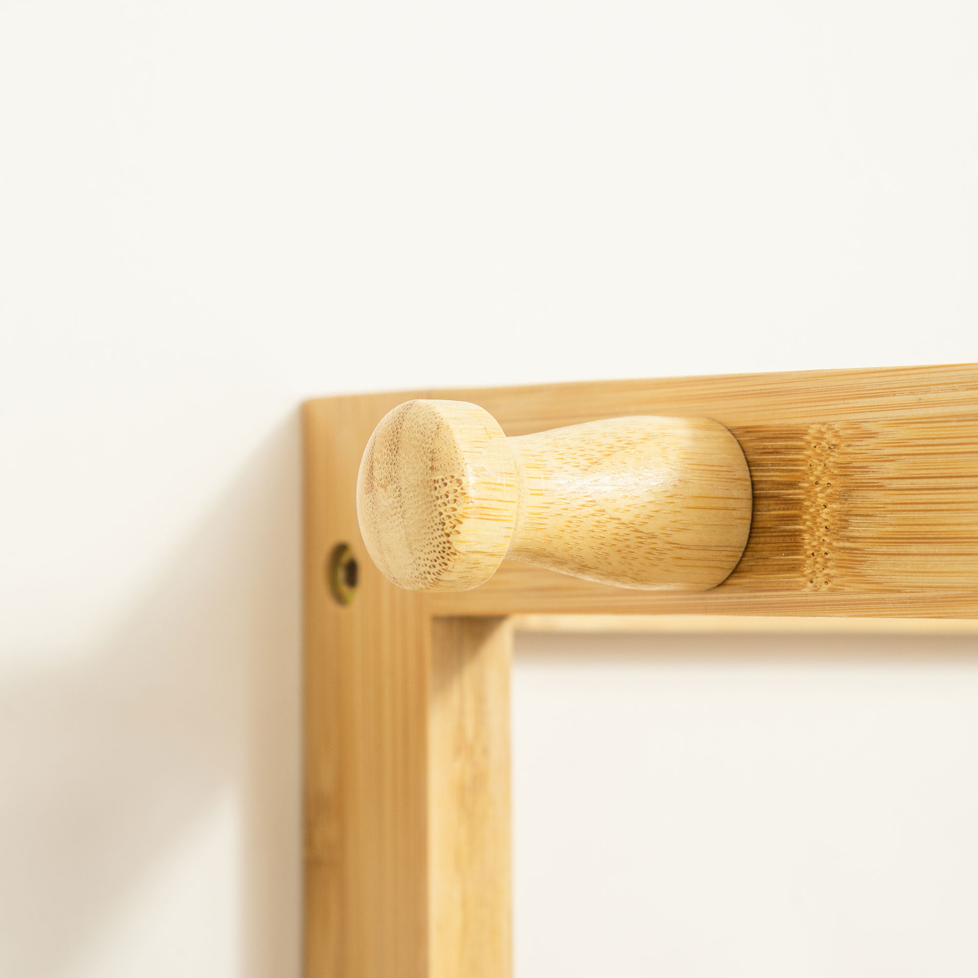  Cuier de Podea din Lemn de Bambus, Suport pentru Haine cu Rafturi pentru Hol si Dormitor, 70x42x164cm [8]