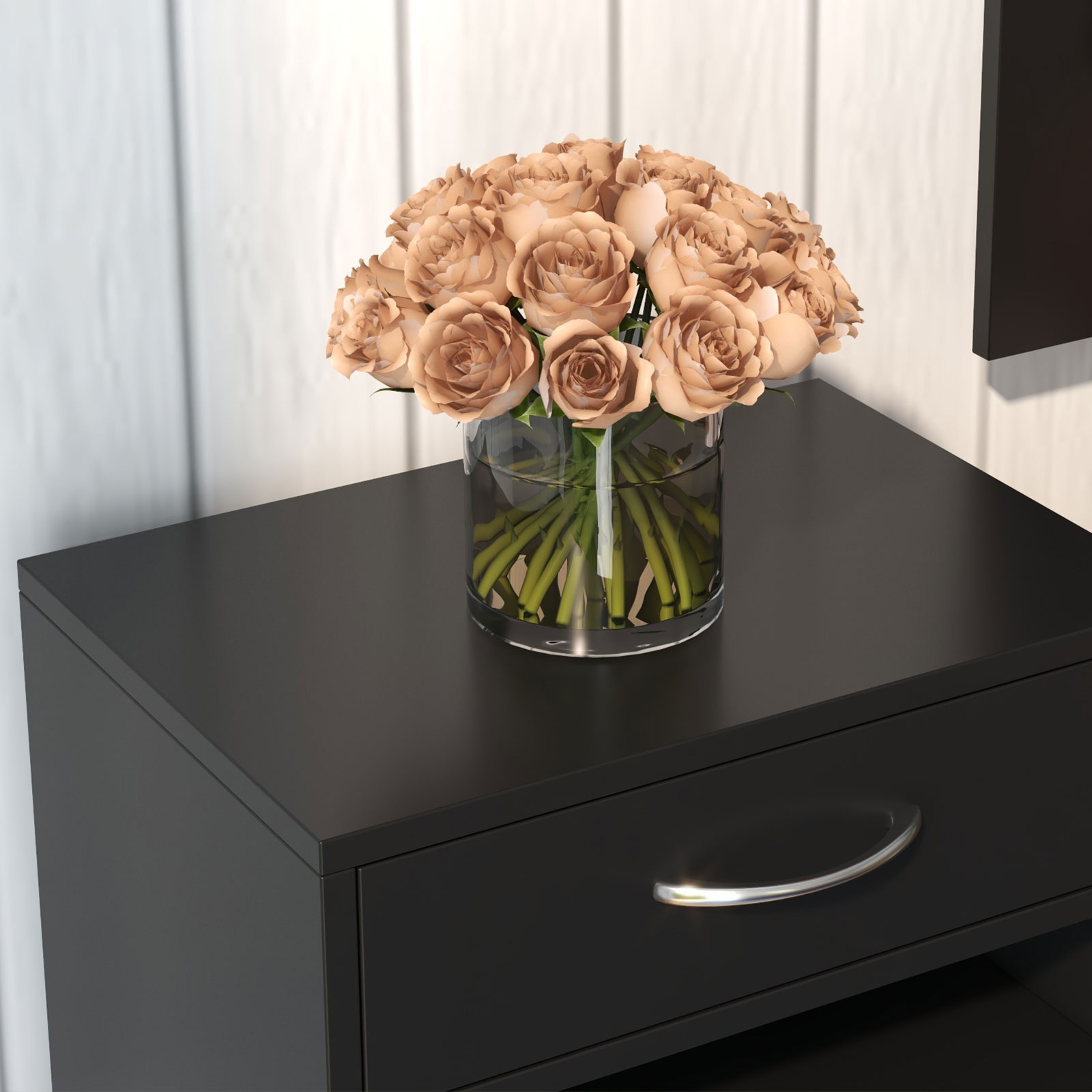  Dulap pentru Intrare Cuier cu Pantofar si Oglinda, Rafturi si Sertar, Dulap Cuier din PAL, 90x10x91 cm, Negru [8]