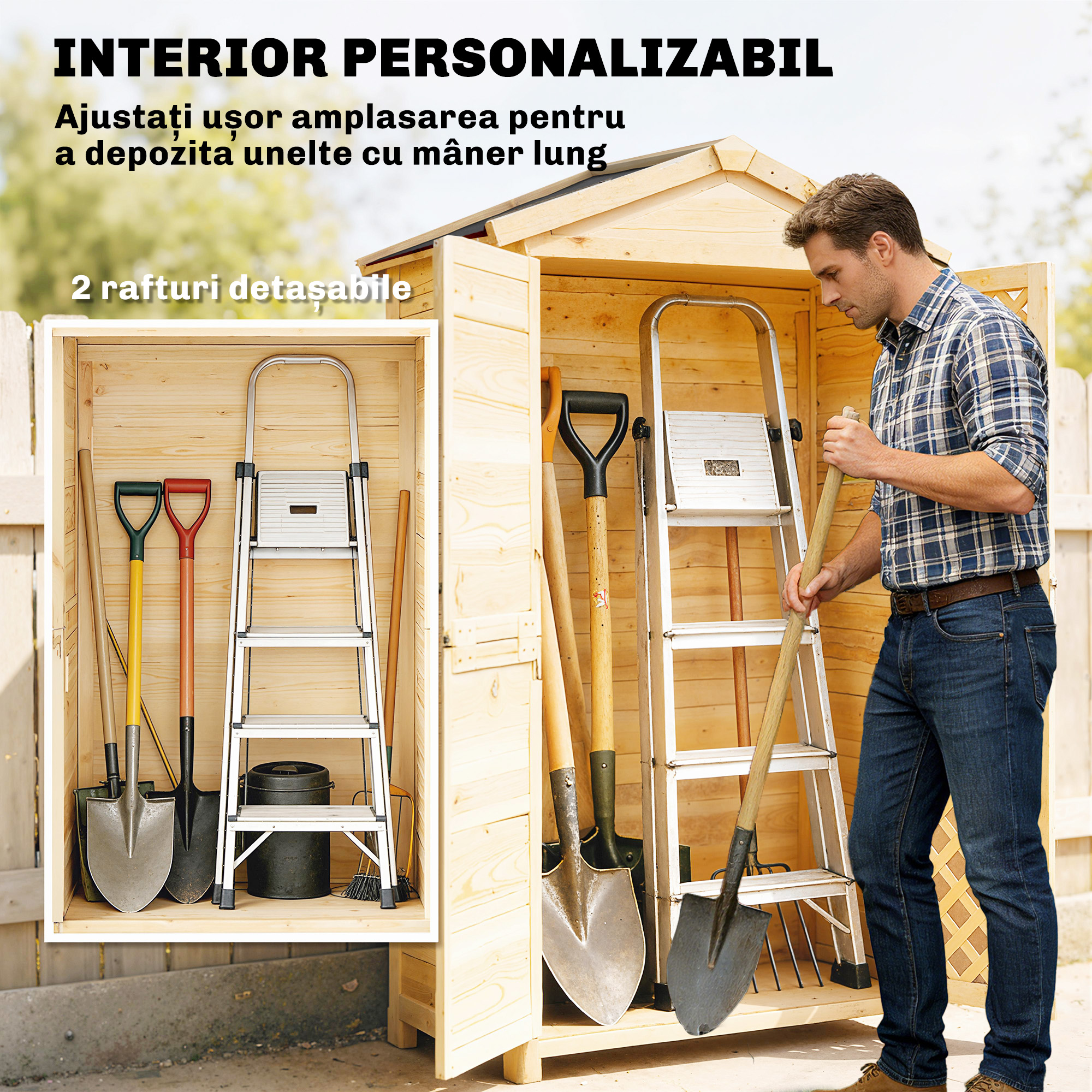  Dulap Exterior: Casuta de Gradina cu Usa Ventilata si Kit Anti-Rasturnare. [5]