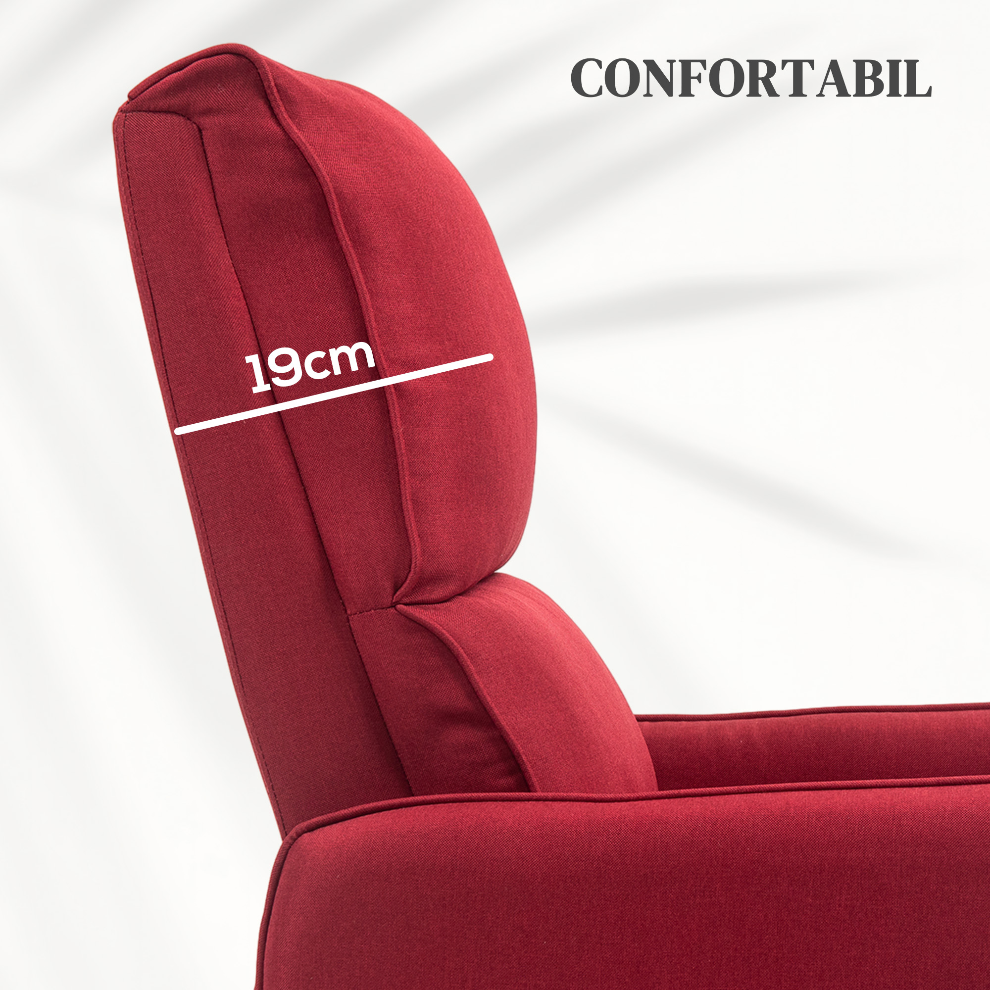  Fotoliu Electric Cu Ridicare - Telecomanda & Suport Picioare, Rosu [5]