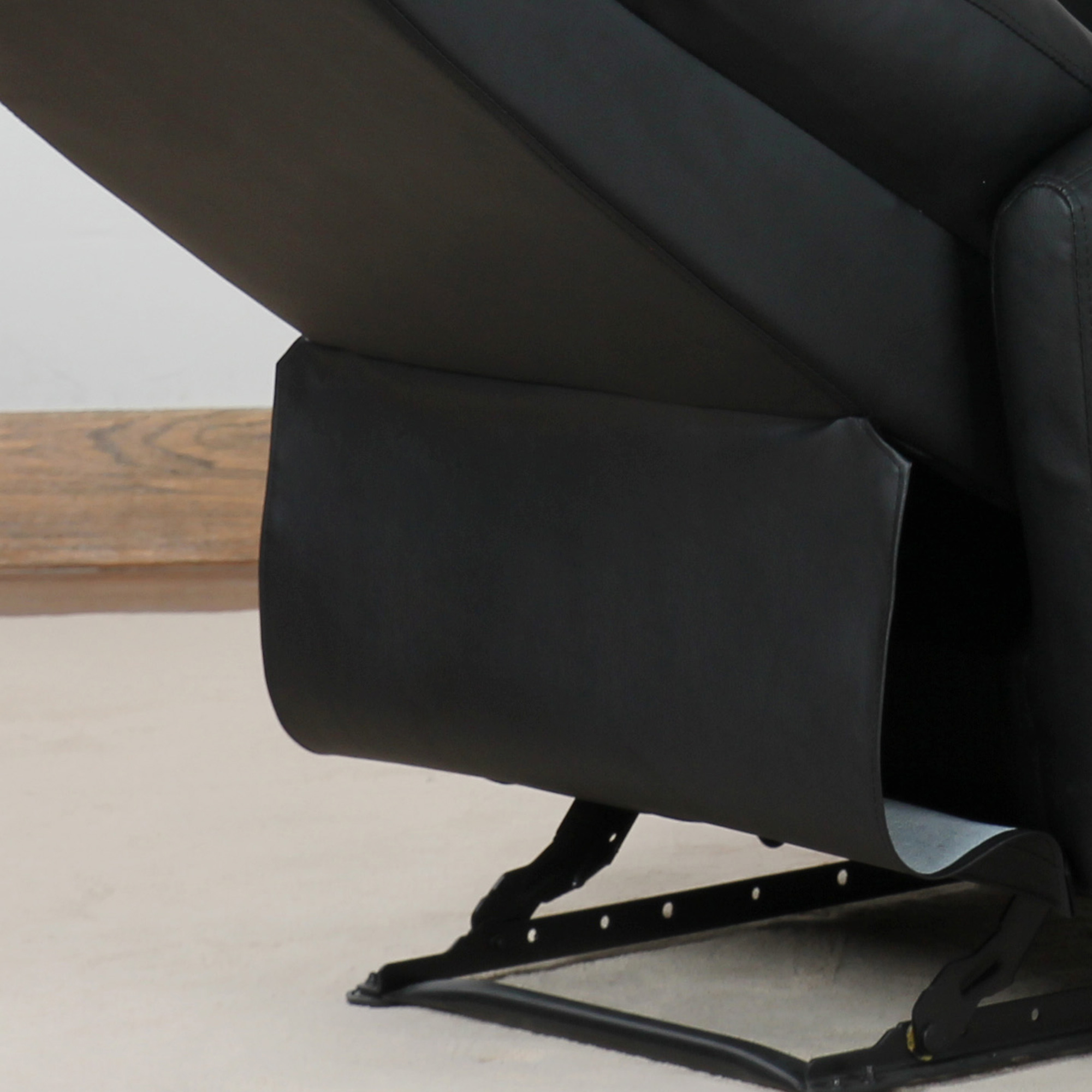  Fotoliu Relax Rabatabil Ergonomic Piele Sintetica 65 × 92 × 100cm, Negru [8]