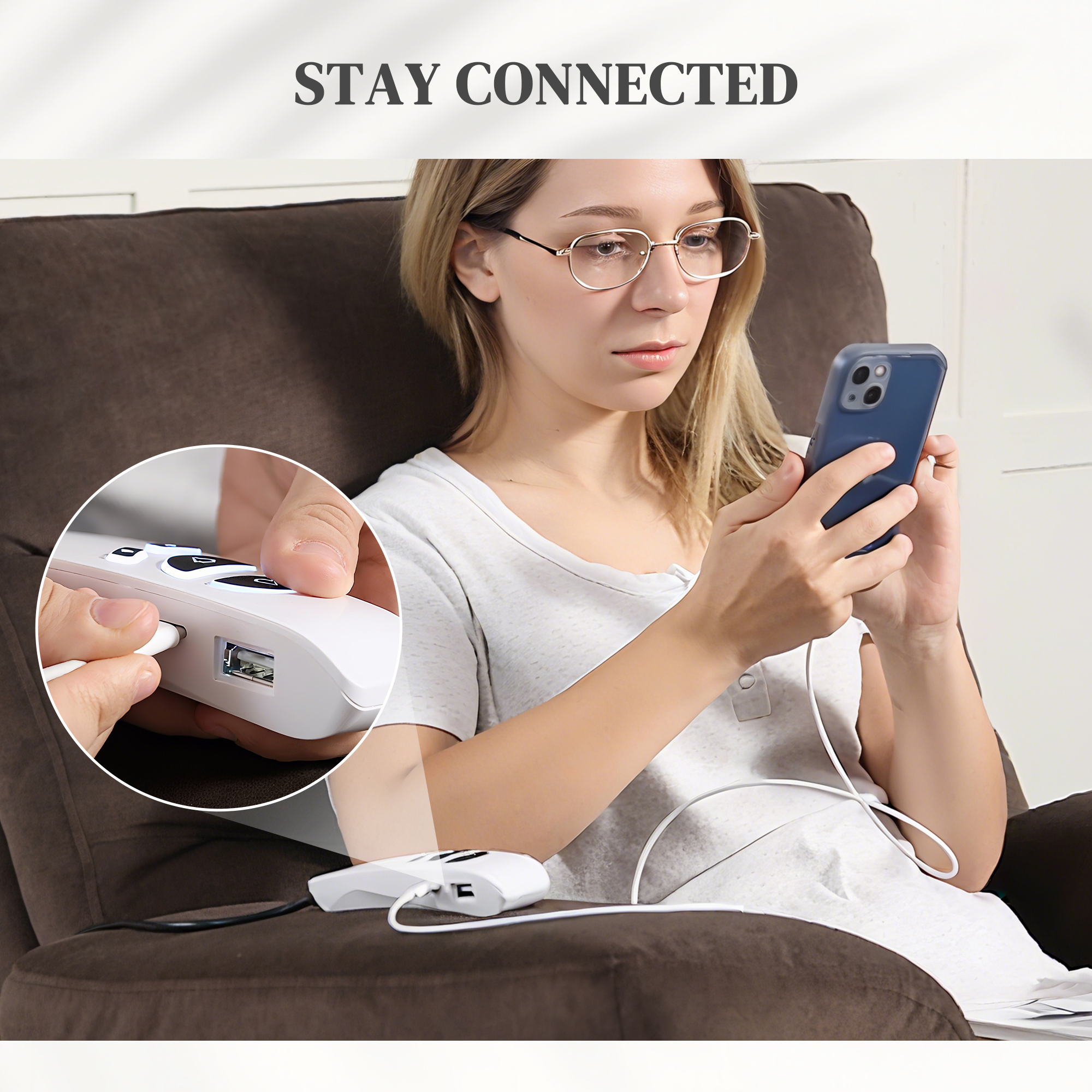  Fotoliu Reclinabil cu Masaj, incalzire si Ridicare Asistata, Maro inchis [7]