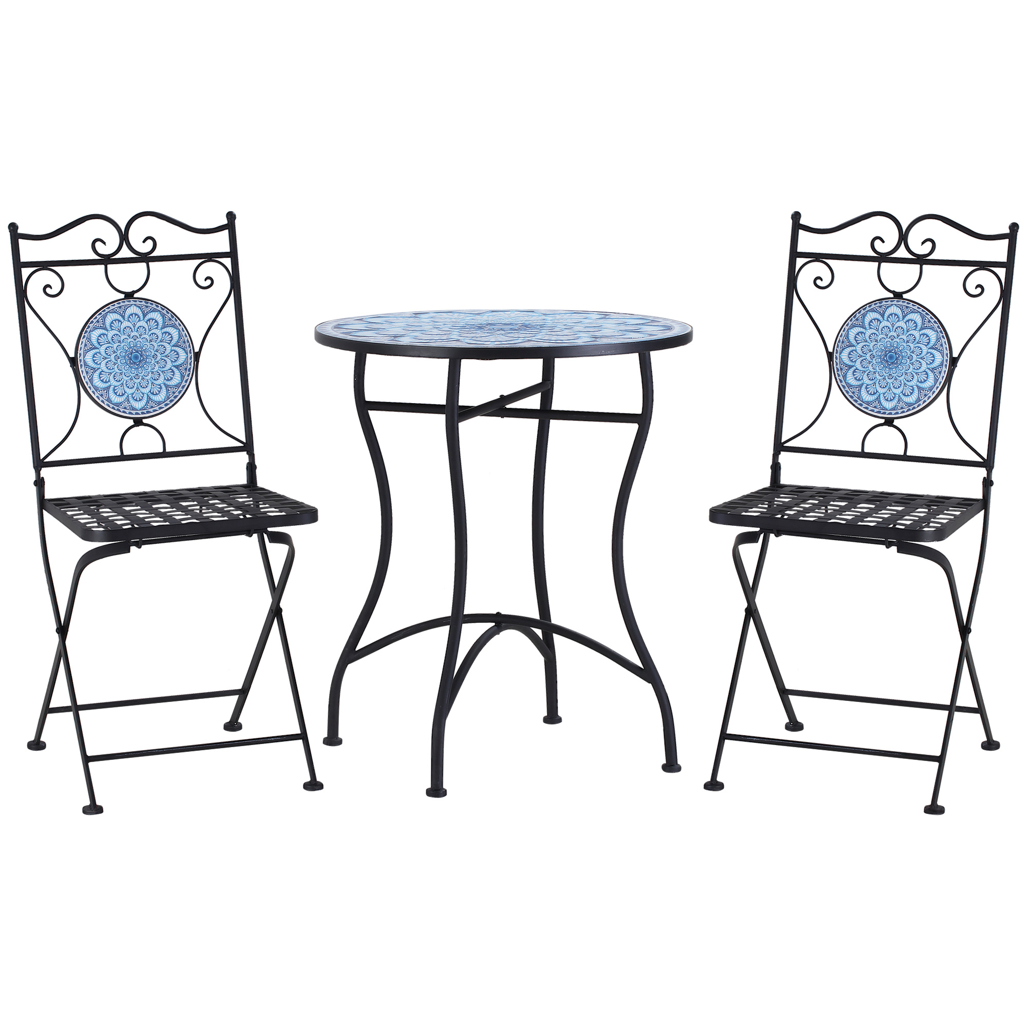 Gradina & balcon - Set de Gradina 3 Piese  cu Mozaic, din Metal, Albastru