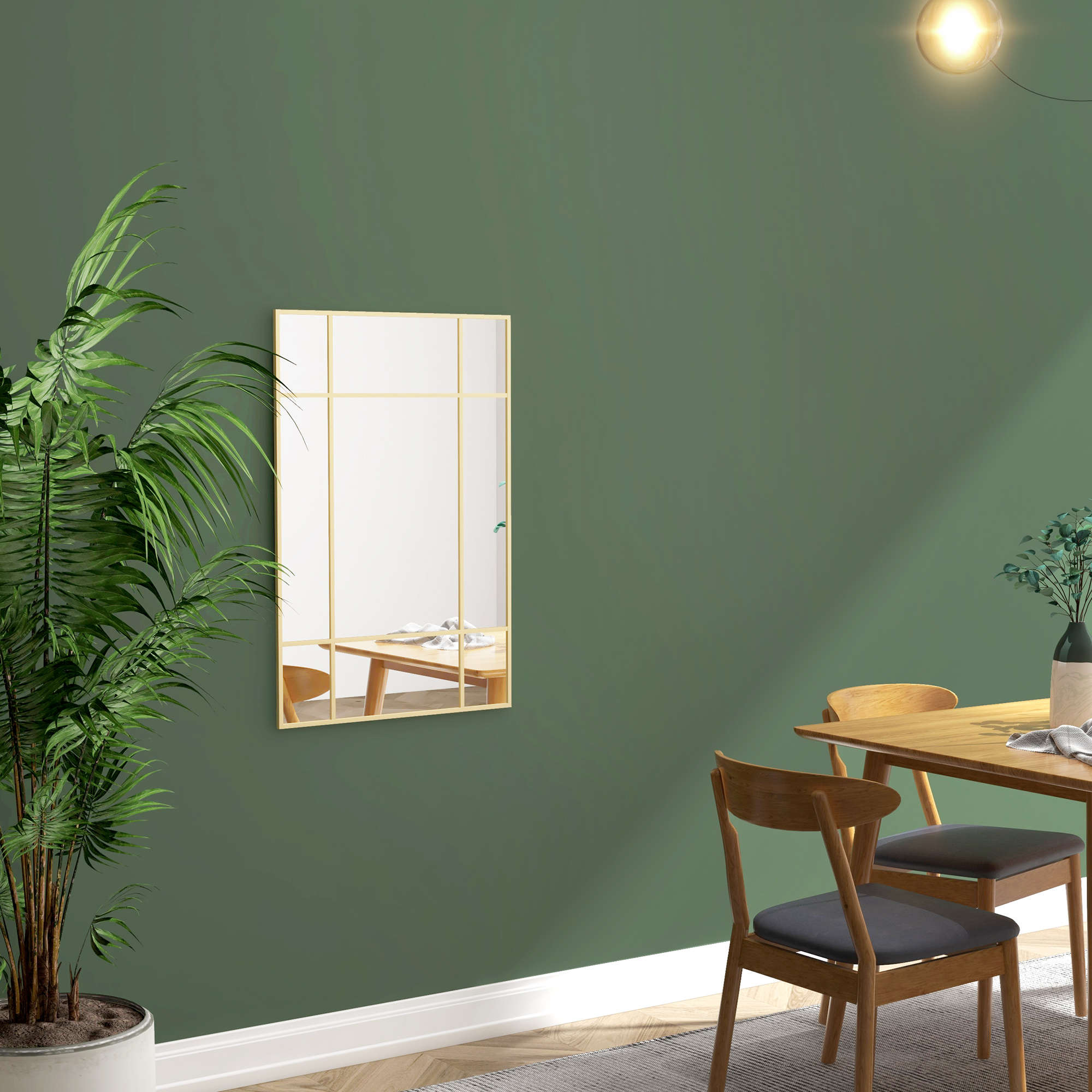  Oglinda Perete - Dreptunghiulara cu Cadru Metalic Stil Fereastra [6]