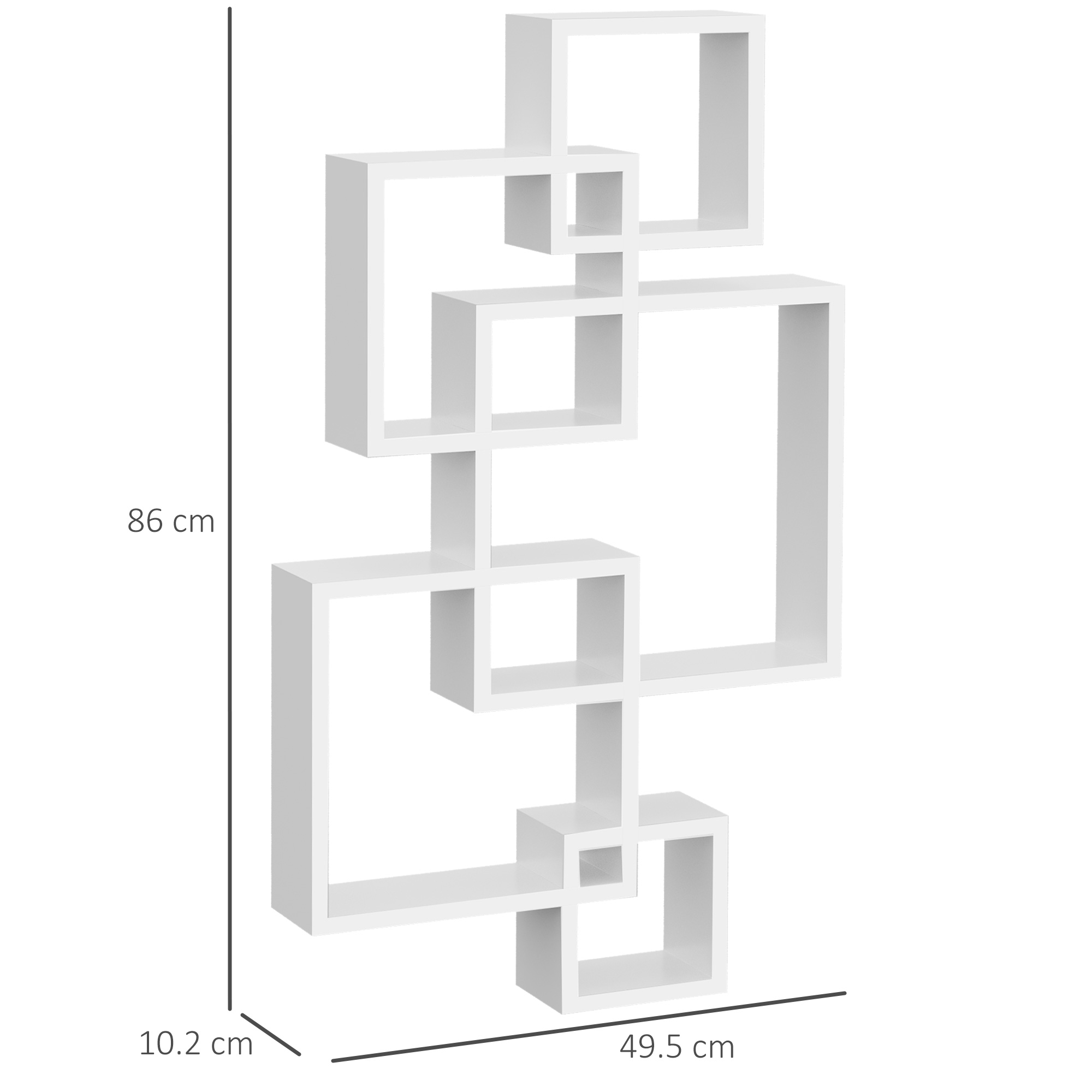  Rafturi pentru perete, 5 cuburi, cu accesorii de fixare, alb [2]