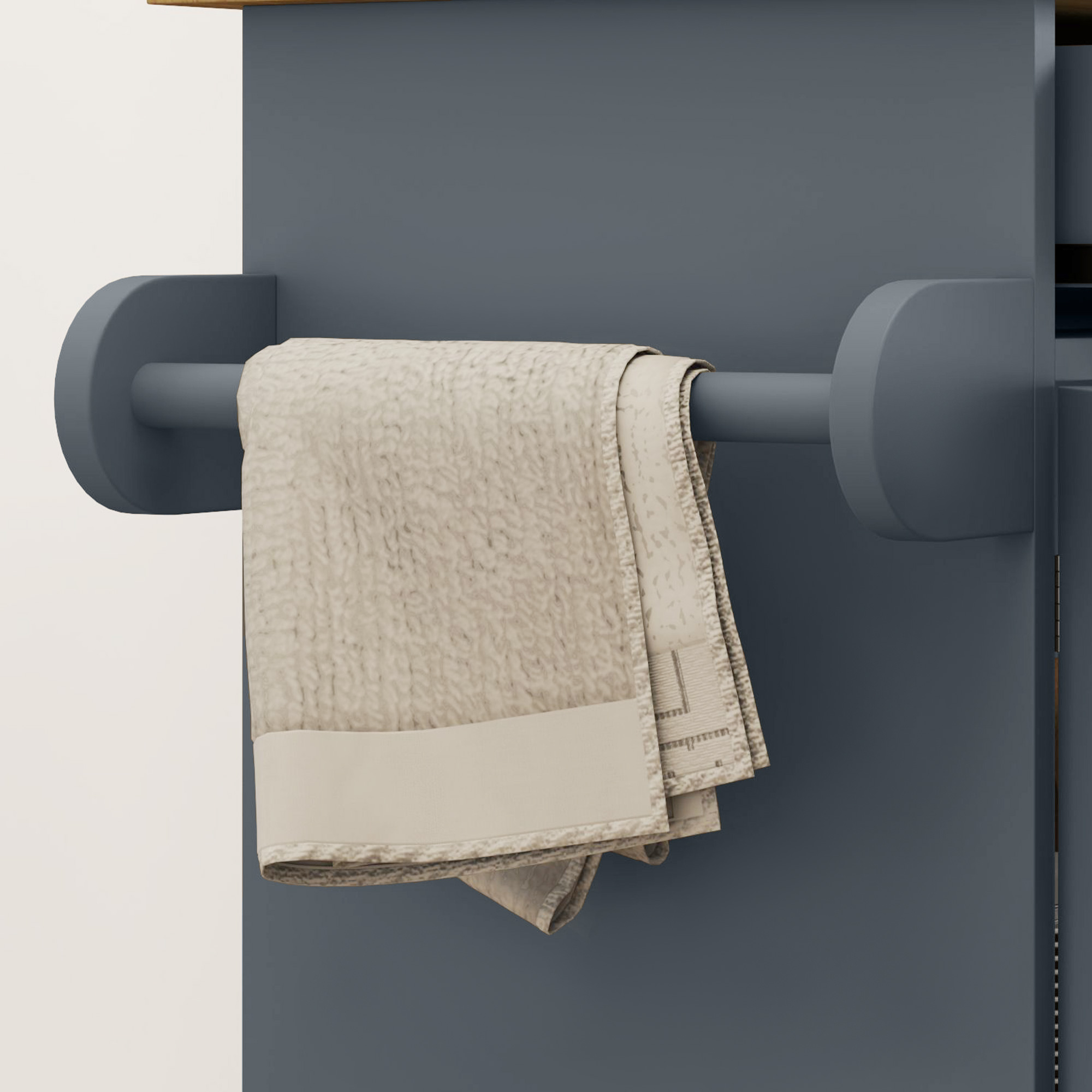  Carucior Multifunctional de Bucatarie cu Sertar, Roti, Suport pentru Condimente si Dulapior, 109x40x89 cm, Gri [7]